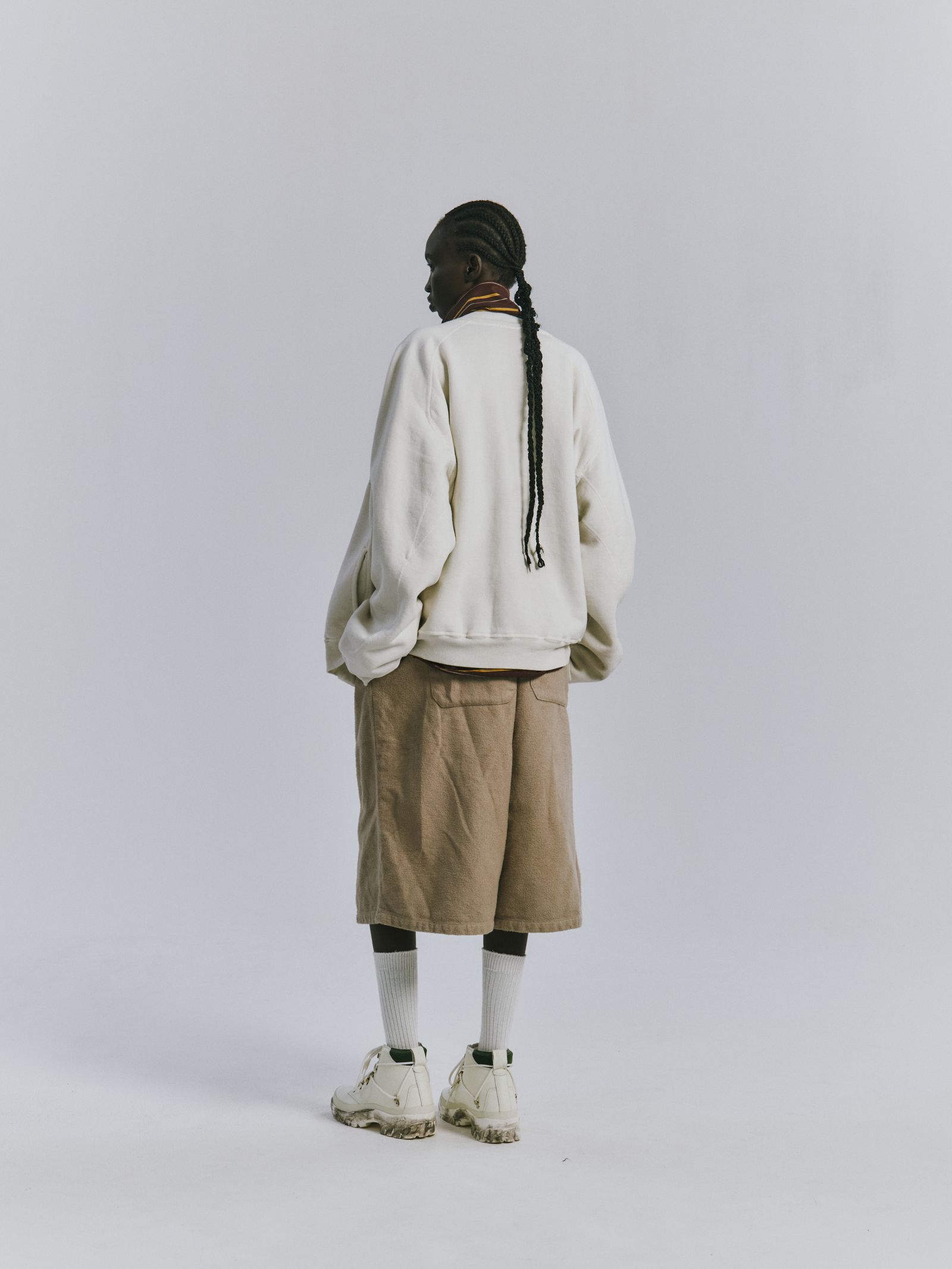 FLEECE-LINED SWEAT VERSITY SHIRT | WHITE | スウェット