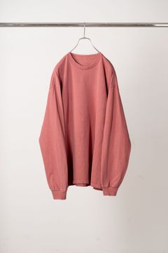 EMBROIDERY DYED LS T-SHIRT | RED | カットソー