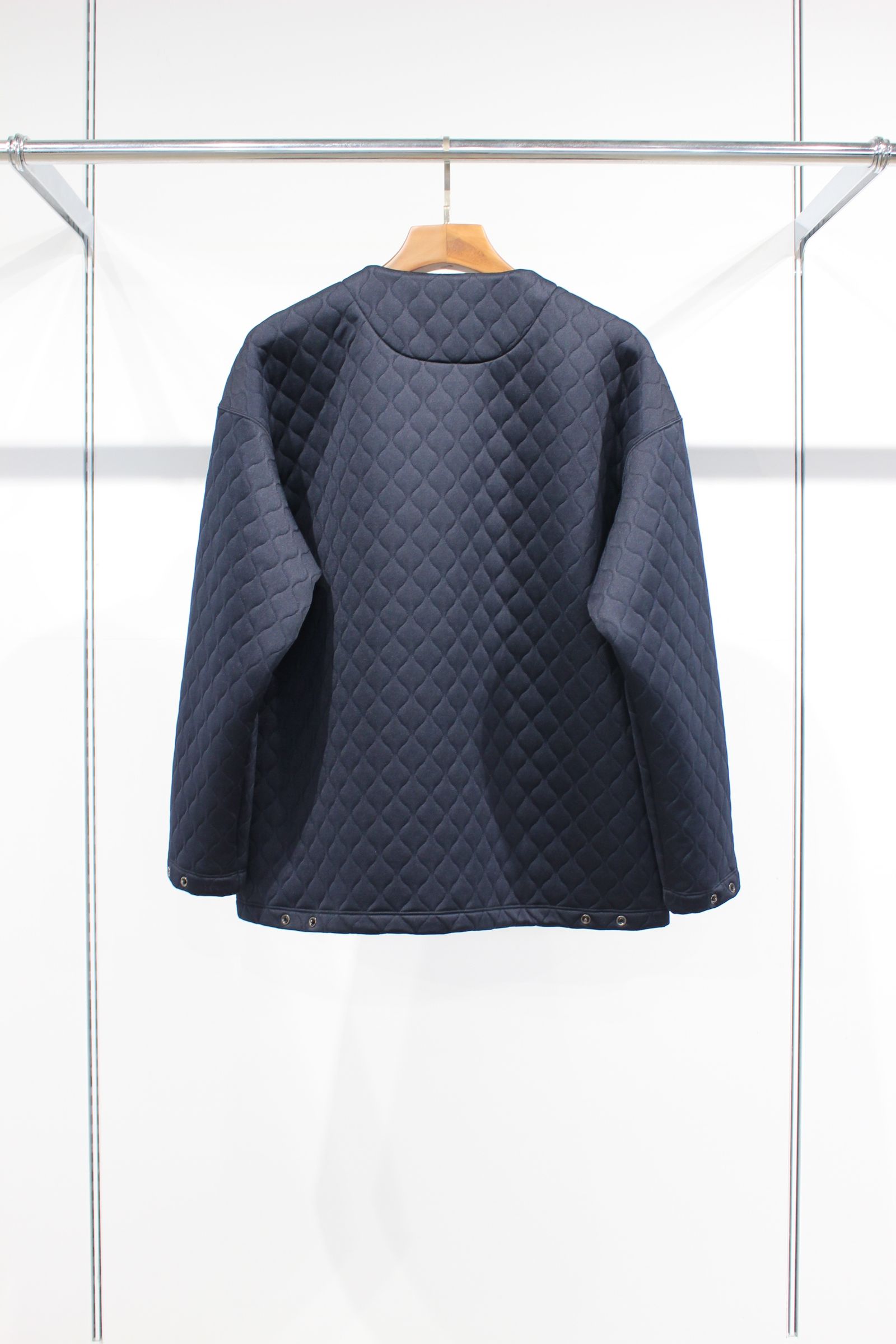 SNAP BUTTON CARDIGAN -quilting-/NAVY