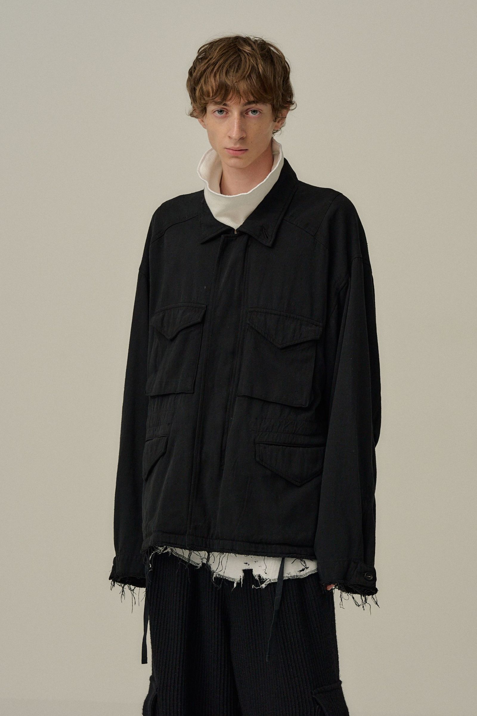 [ラスト1点] SILK SUEDE FIELD JACKET | BLACK | フィールドジャケット
