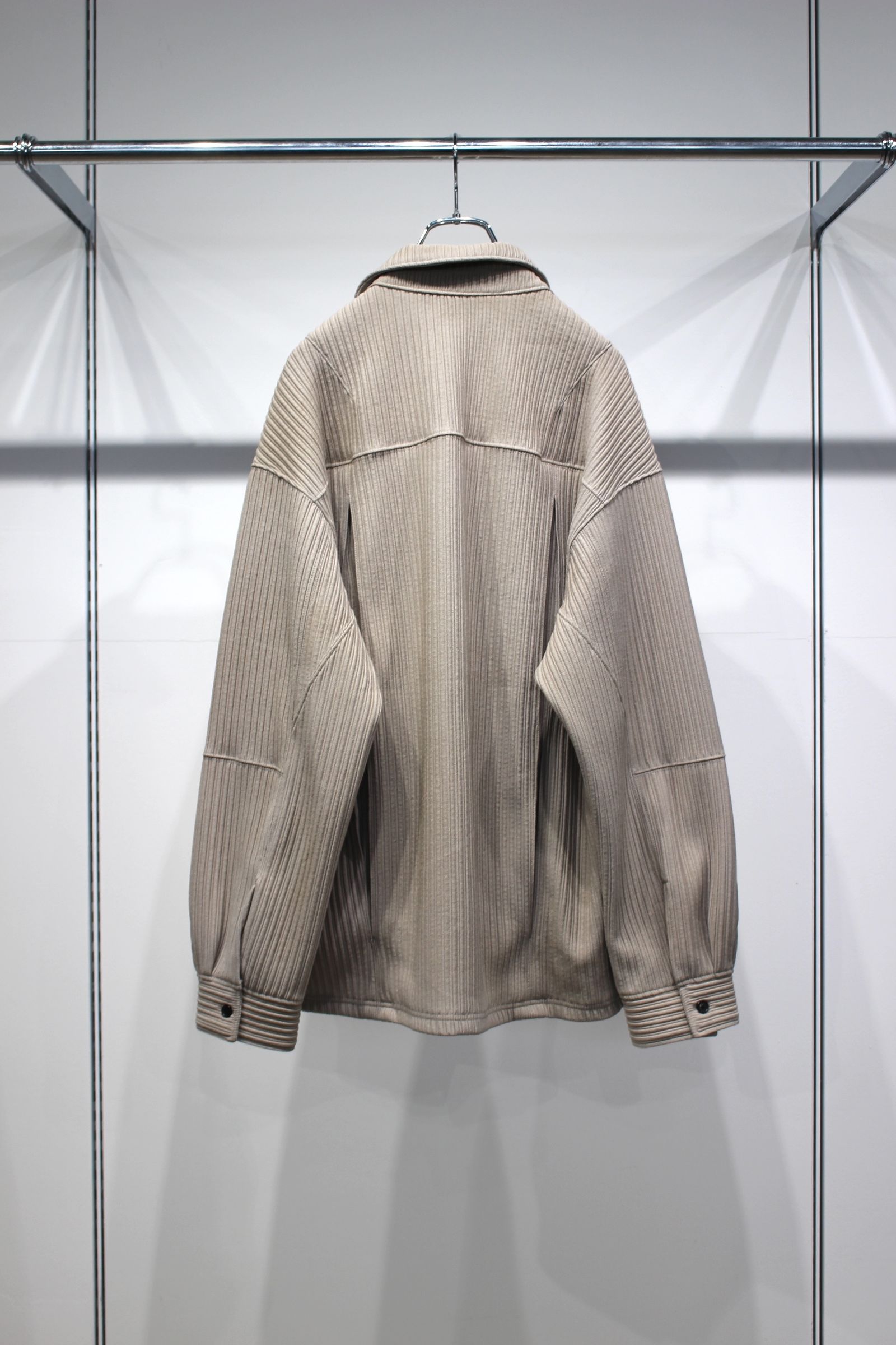 WRINKLED STRIPE SHIRT | GREIGE | シャツジャケット