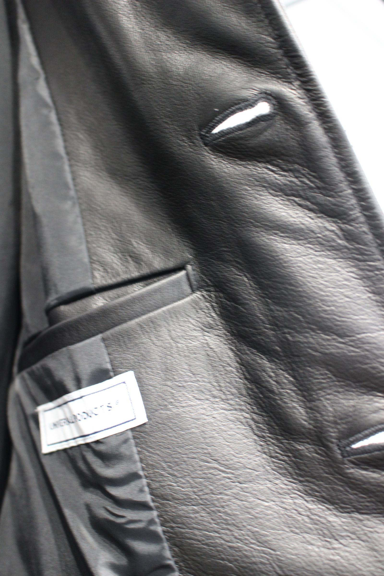 LEATHER CAR COAT | BLACK | レザーコート