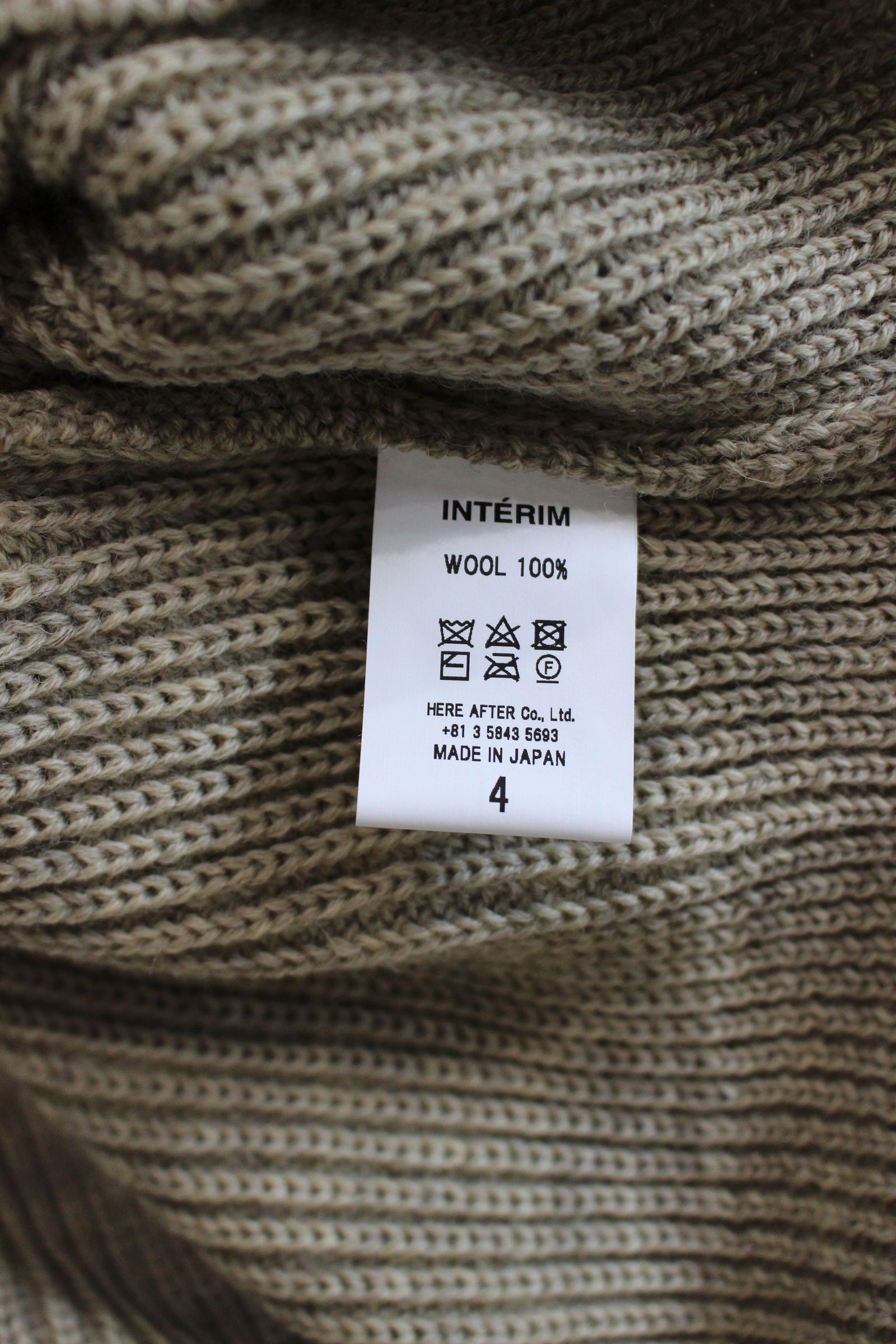 NATURAL WOOL HEAVY FISHERMAN CREW SWEATER | NATURAL BEIGE | ニット
