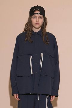 NYLON TAFFETA BIG RAGLAN SHIRT | NAVY | シャツ