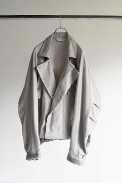 SILK SUEDE WRAP BLOUSON/BLUEGRAY