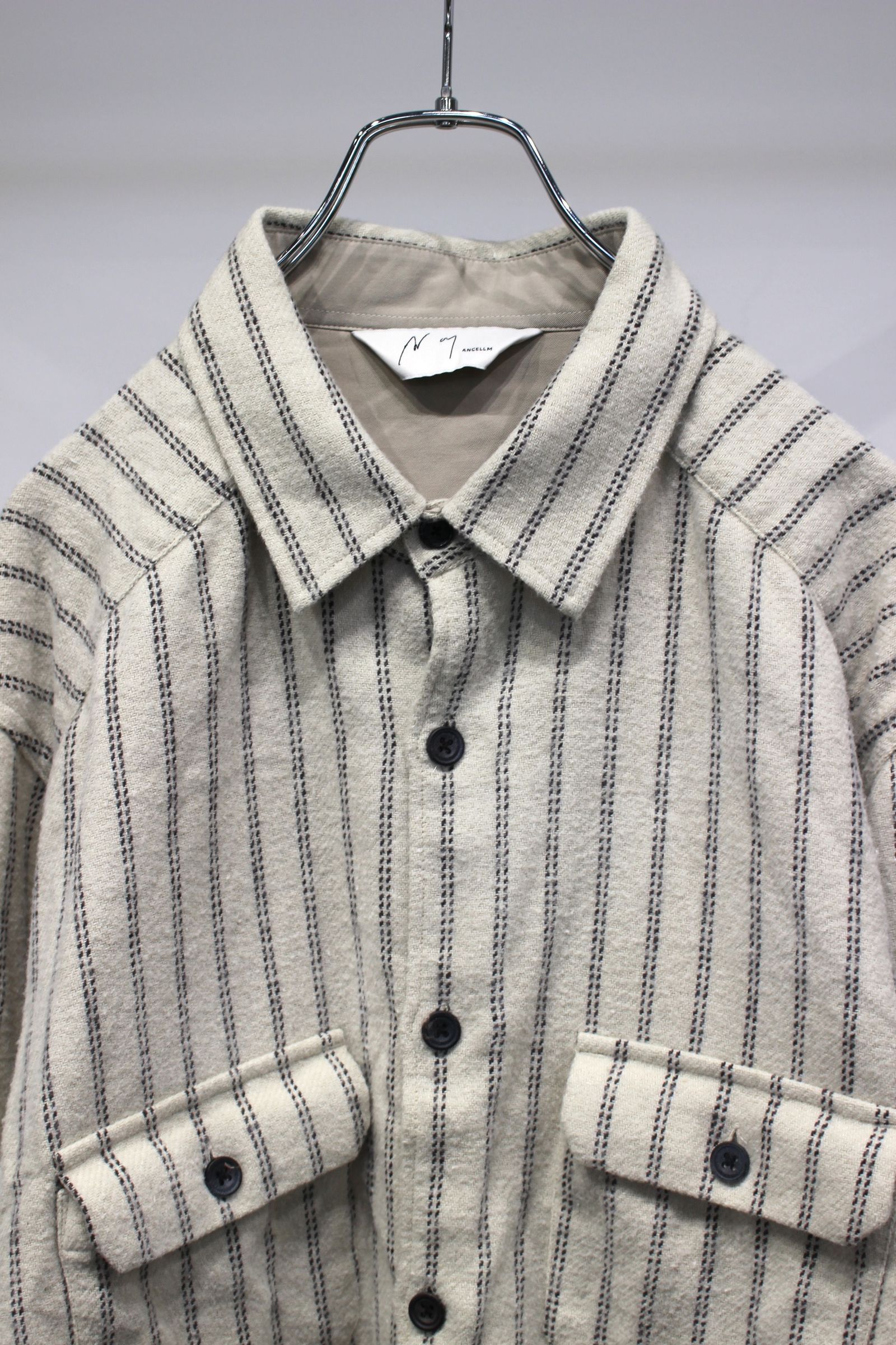 STRIPE BOXY WORK SHIRT | IVORY | シャツ