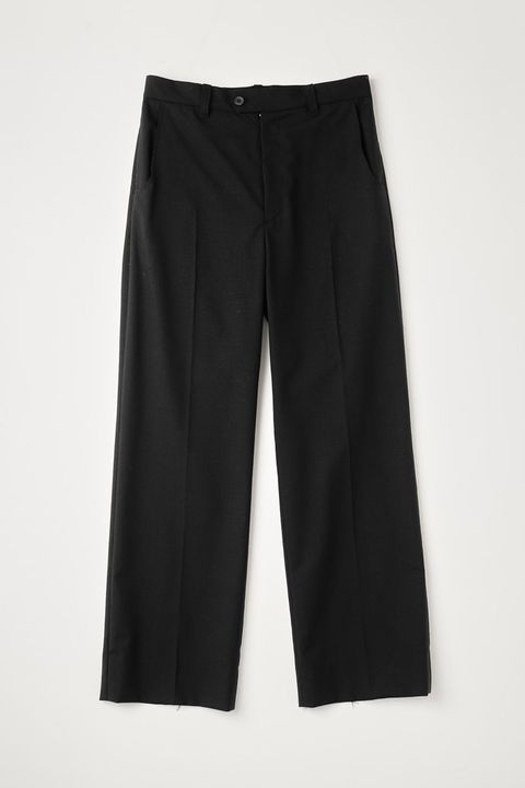 WOOL CALM SKIN STRAIGHT TROUSERS : DELTA SHAPE | BLACK | スラックス