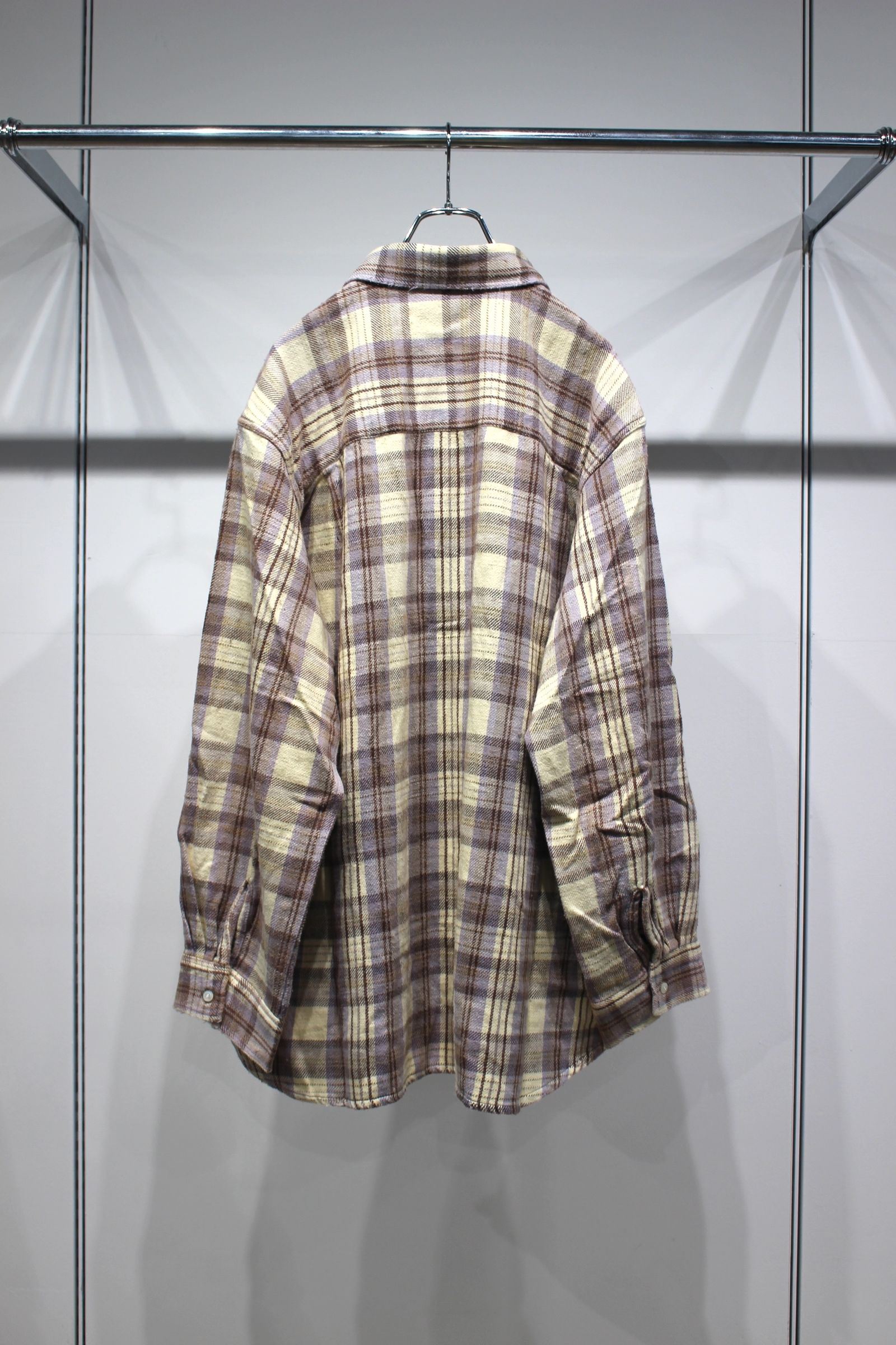 NEL CHECK OVER WORK SHIRT | IVORY | ネルシャツ