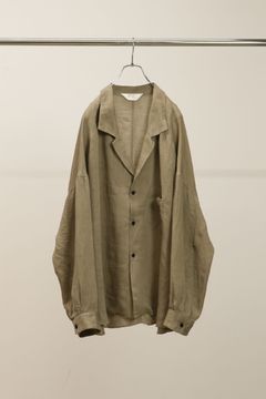 100/S LINEN TAILORED SHIRT | KHAKIBEIGE | シャツ