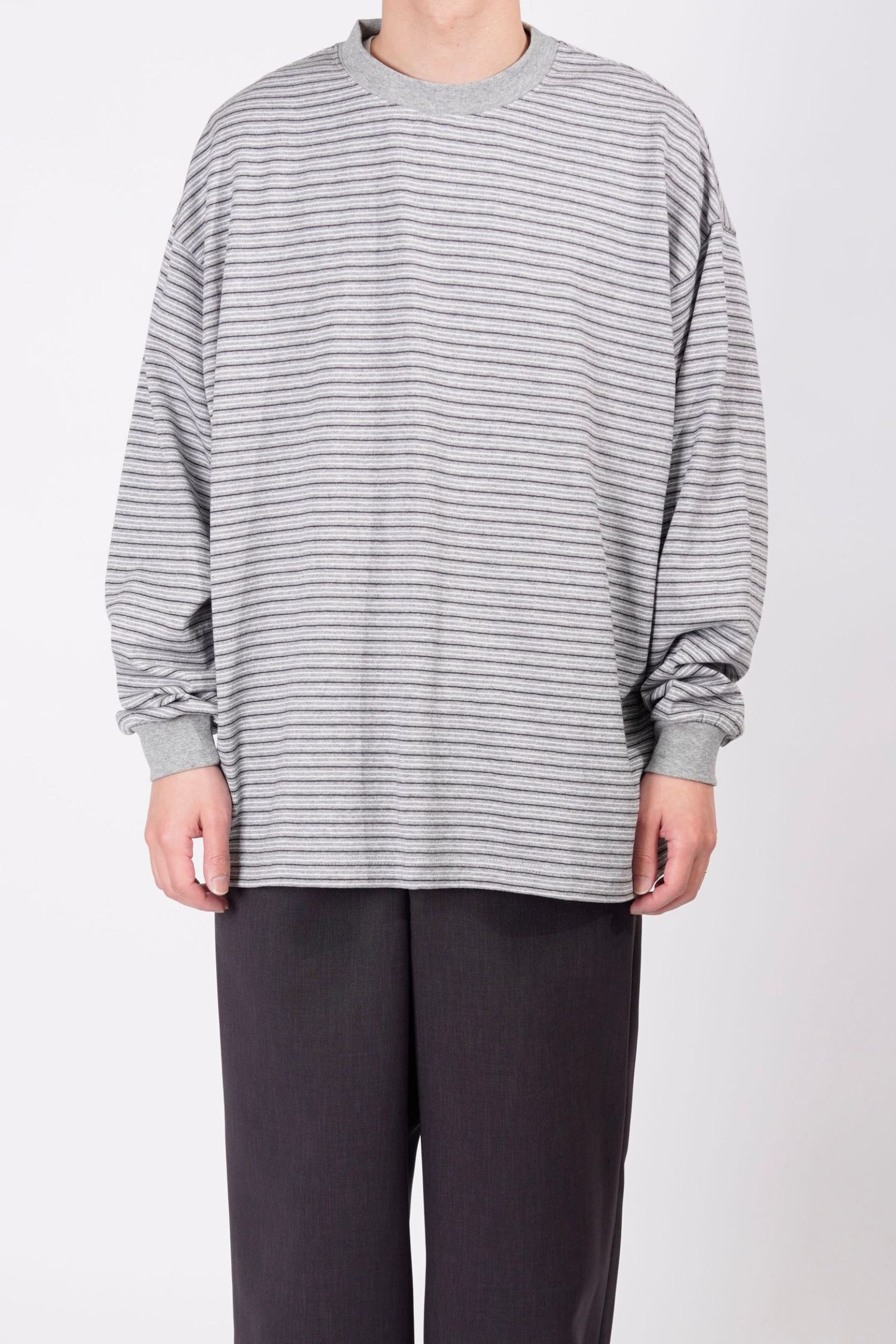BORDER WIDE L/S T-SHIRT | GRAY | カットソー