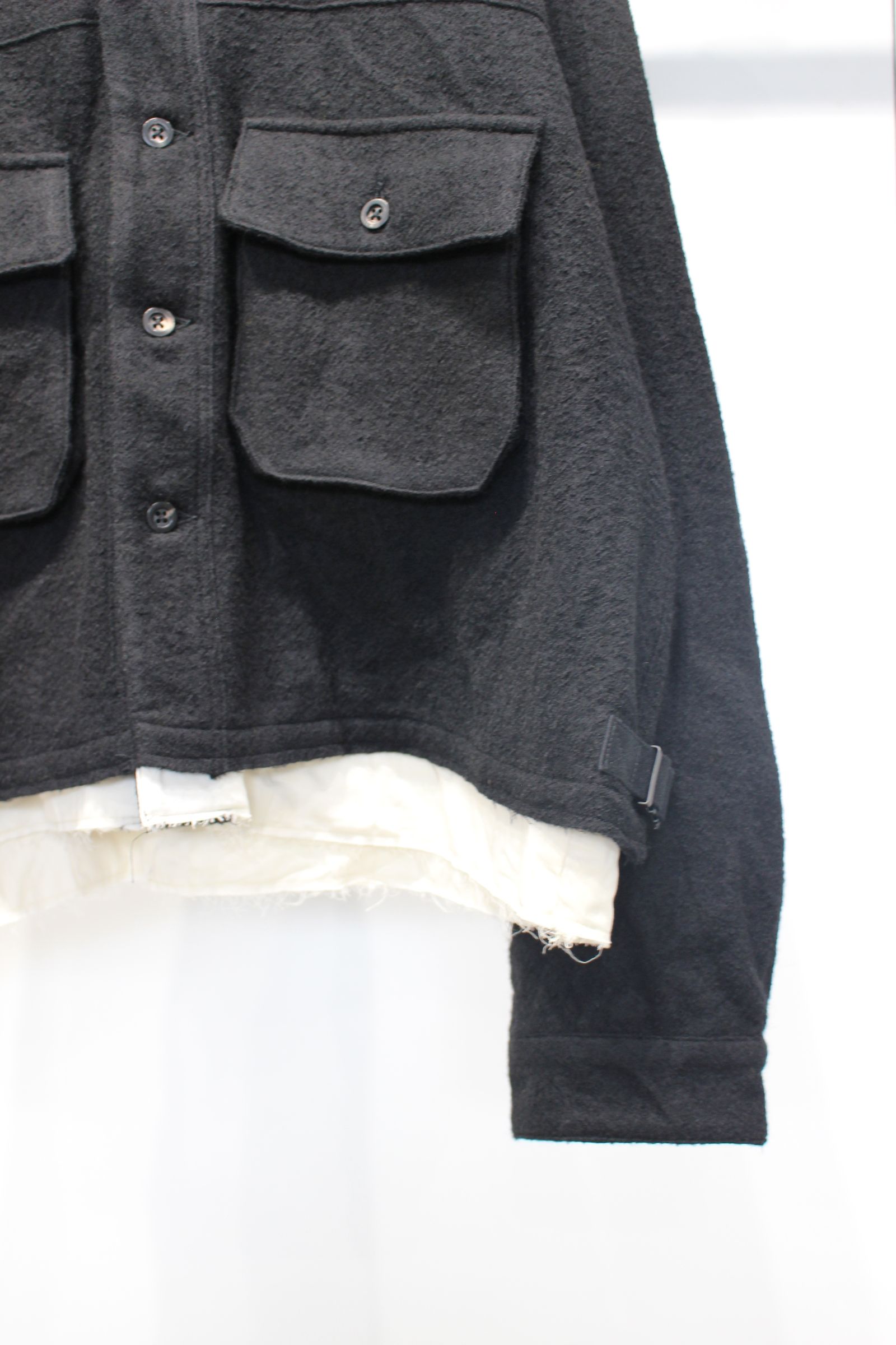 [ラスト1点] SHRINK WOOL LAYERING JACKET | BLACK | レイヤリングジャケット