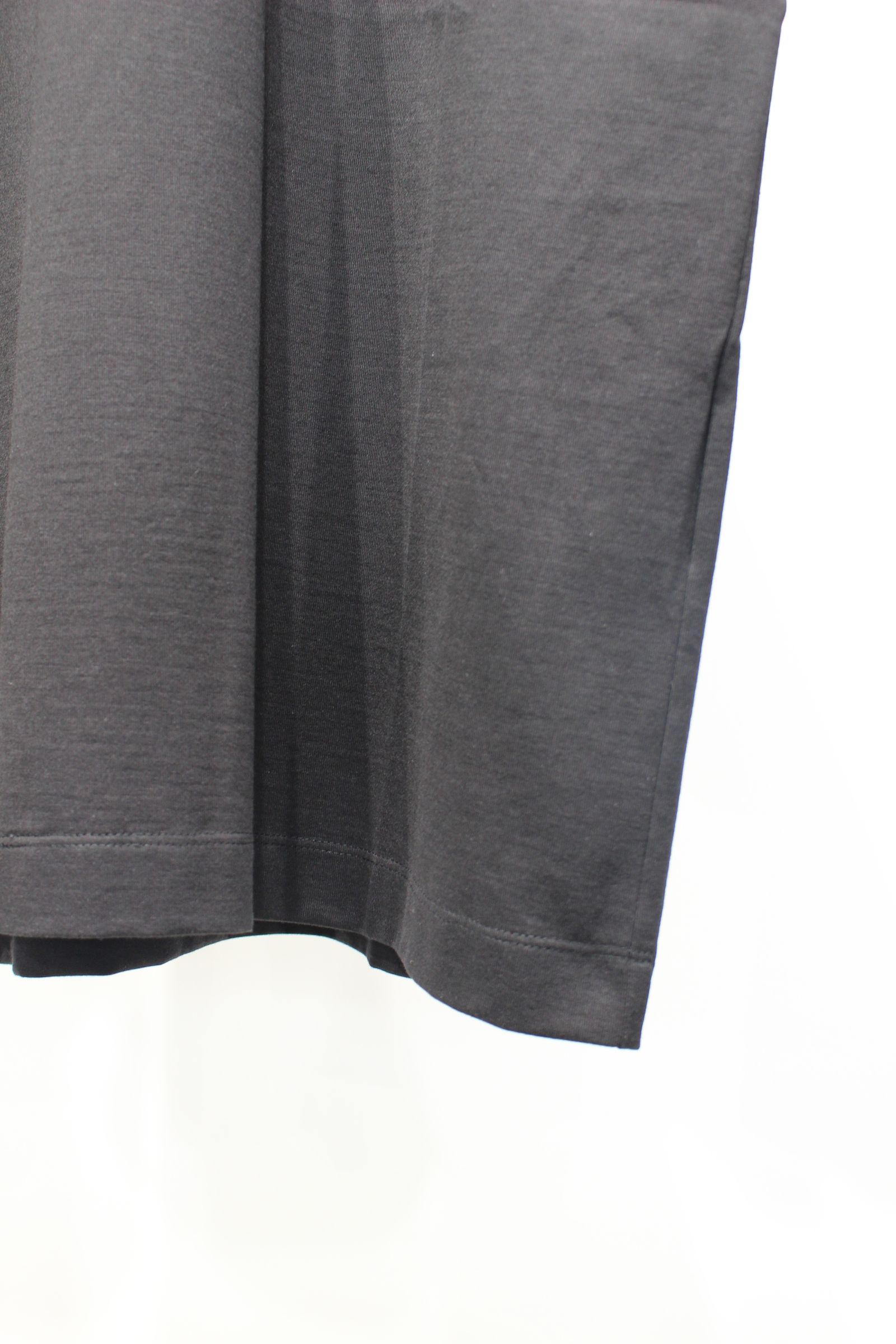 [ラスト1点] MERCERIZATION JERSEY EMBROIDERY T-SHIRT | BLACK | Line | カットソー
