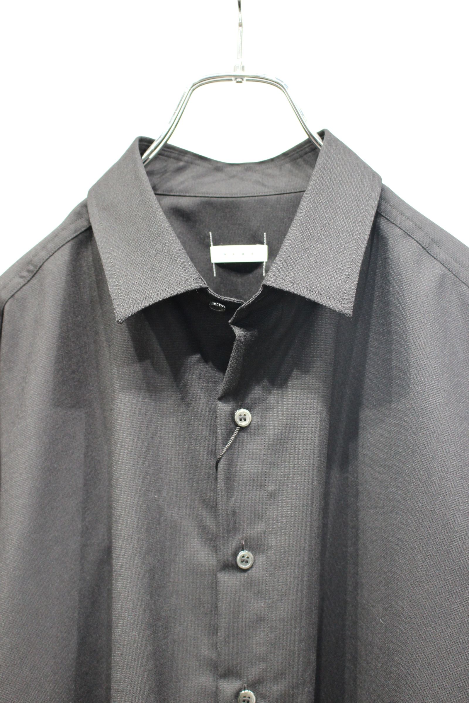WOOL CALM SKIN WIDE SHIRT : CUT-OFF | BLACK | シャツ