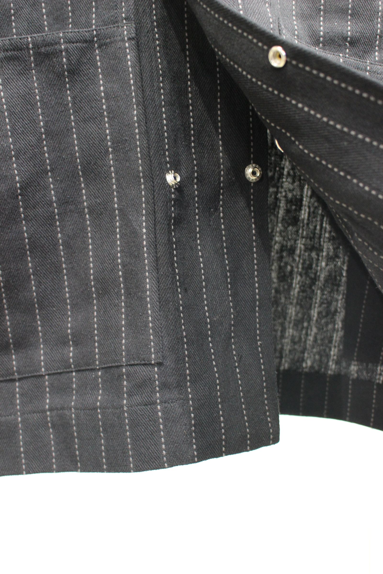 DOBBYSTRIPE / HERRINGBONE COVERALL JACKET | BLACK | カバーオール