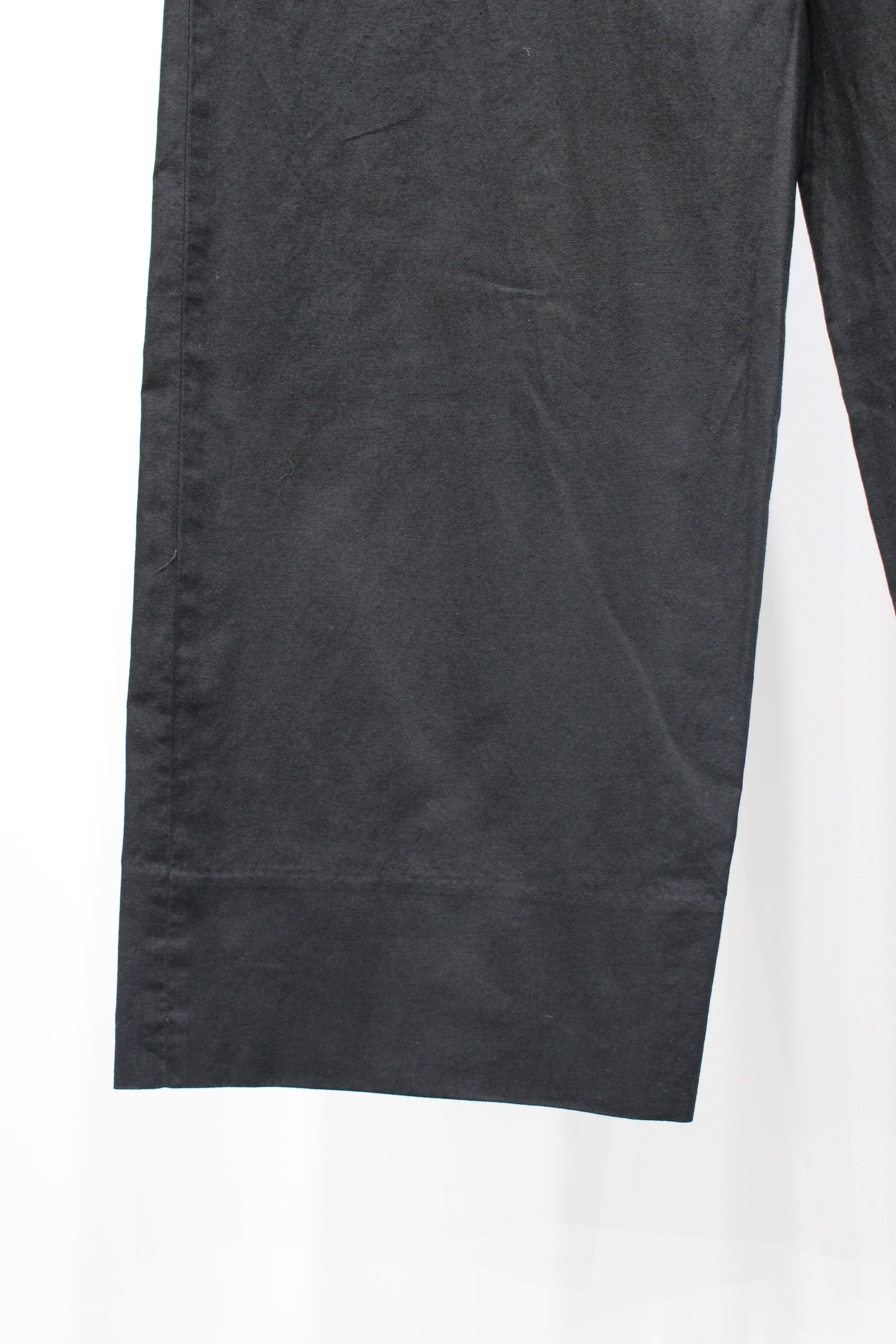 BLACK SURFAR GARMENT DYE BELTED FRENCH ARMY MIL BAGGY TROUSER | BLACK | スラックス