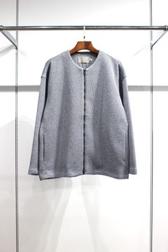 HONEYCOMB KNIT ZIP-UP CARDIGAN | M.GRAY | カーディガン