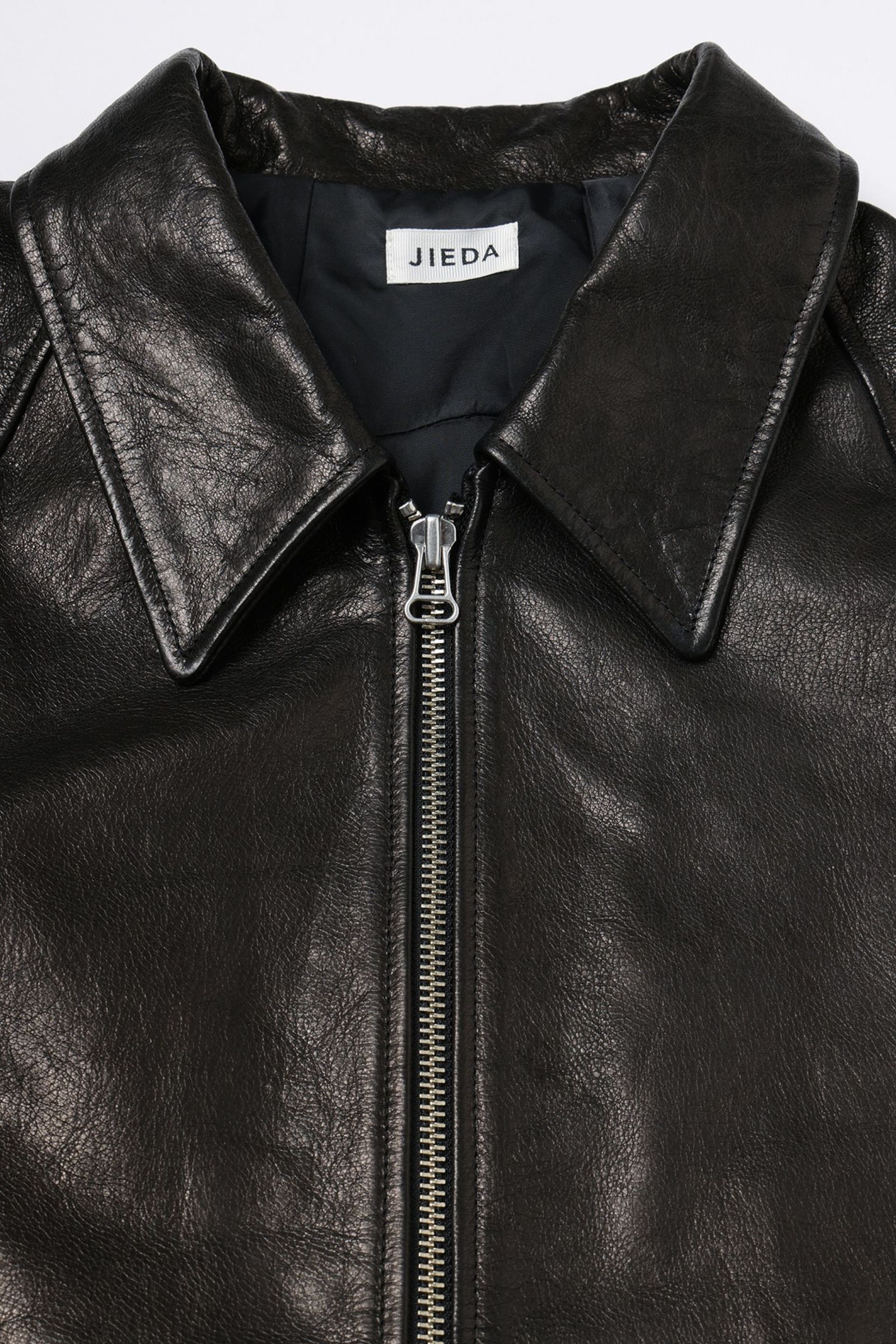 DRAPING LEATHER JACKET | BLACK | レザージャケット