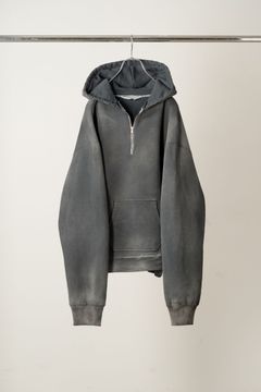 FLEECE-LINED SWEAT HOODIE | BLACK | フーディー