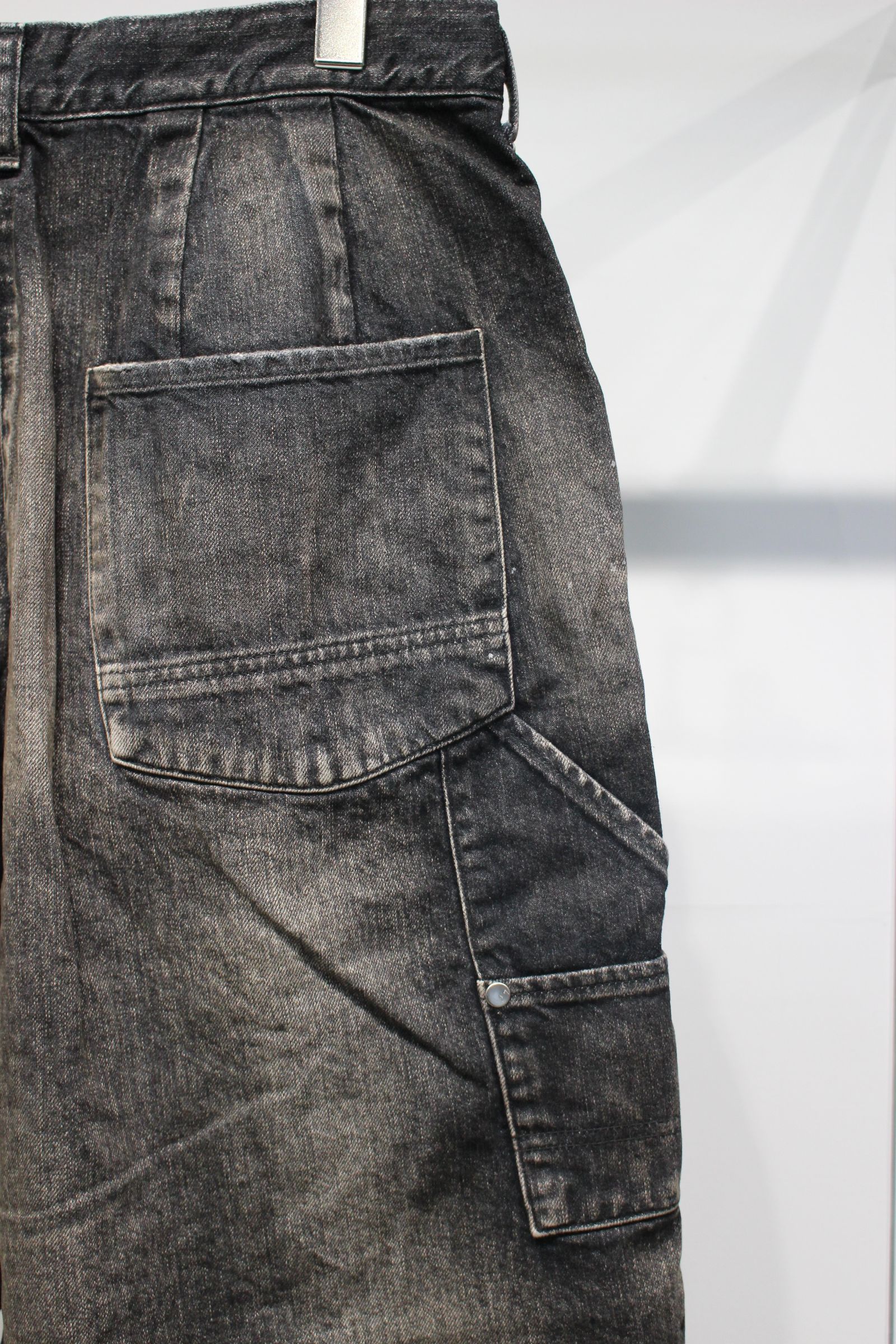 DENIM PAINTER SHORTS | BLACK | デニムショーツ