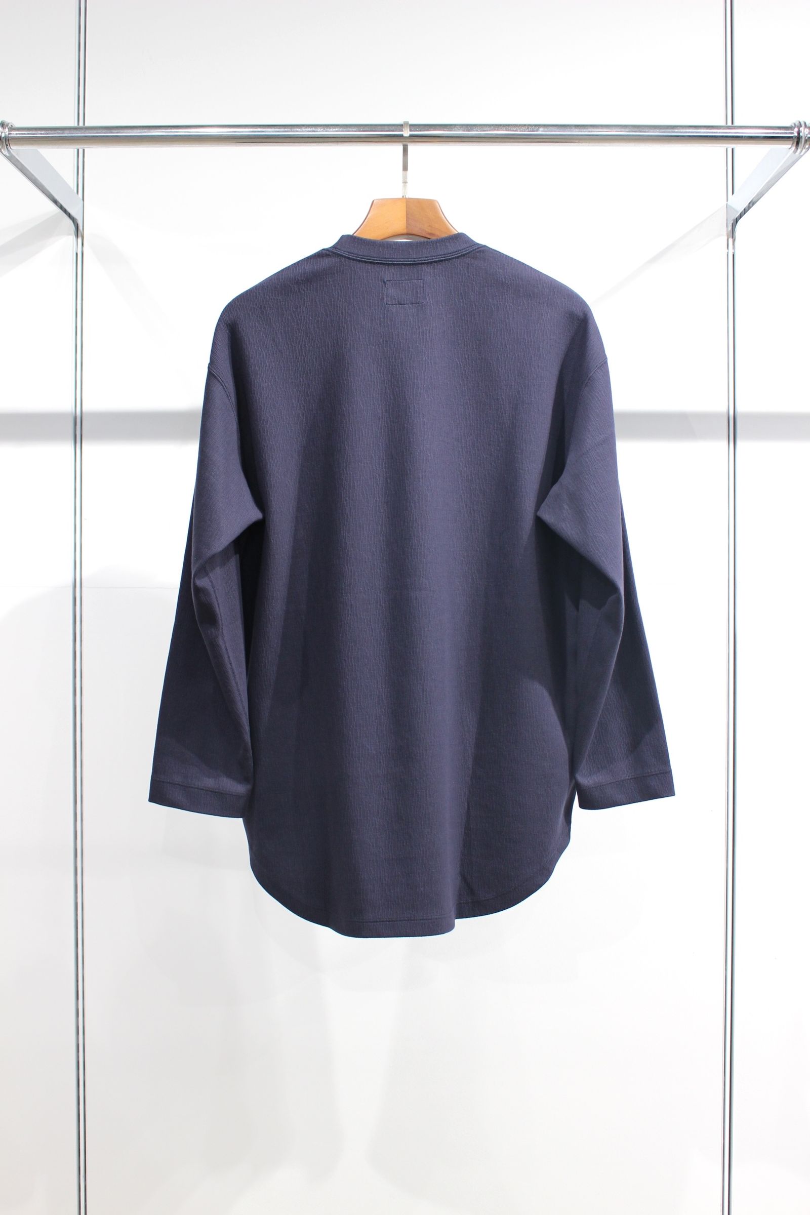[ラスト1点] CRAPE DOUBLE-KNIT TEE L/S | NAVY | カットソー