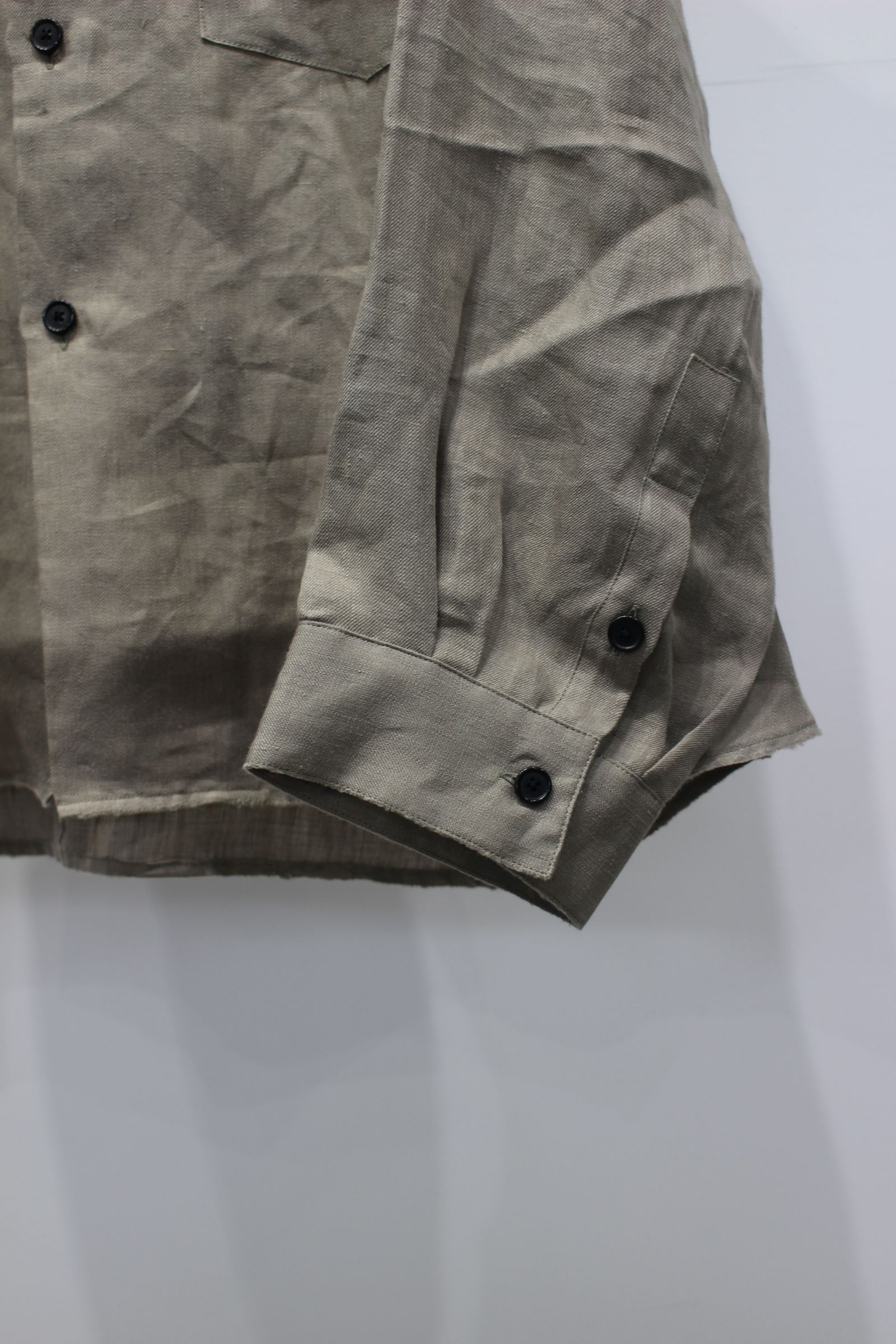 100/S LINEN TAILORED SHIRT | KHAKIBEIGE | シャツ