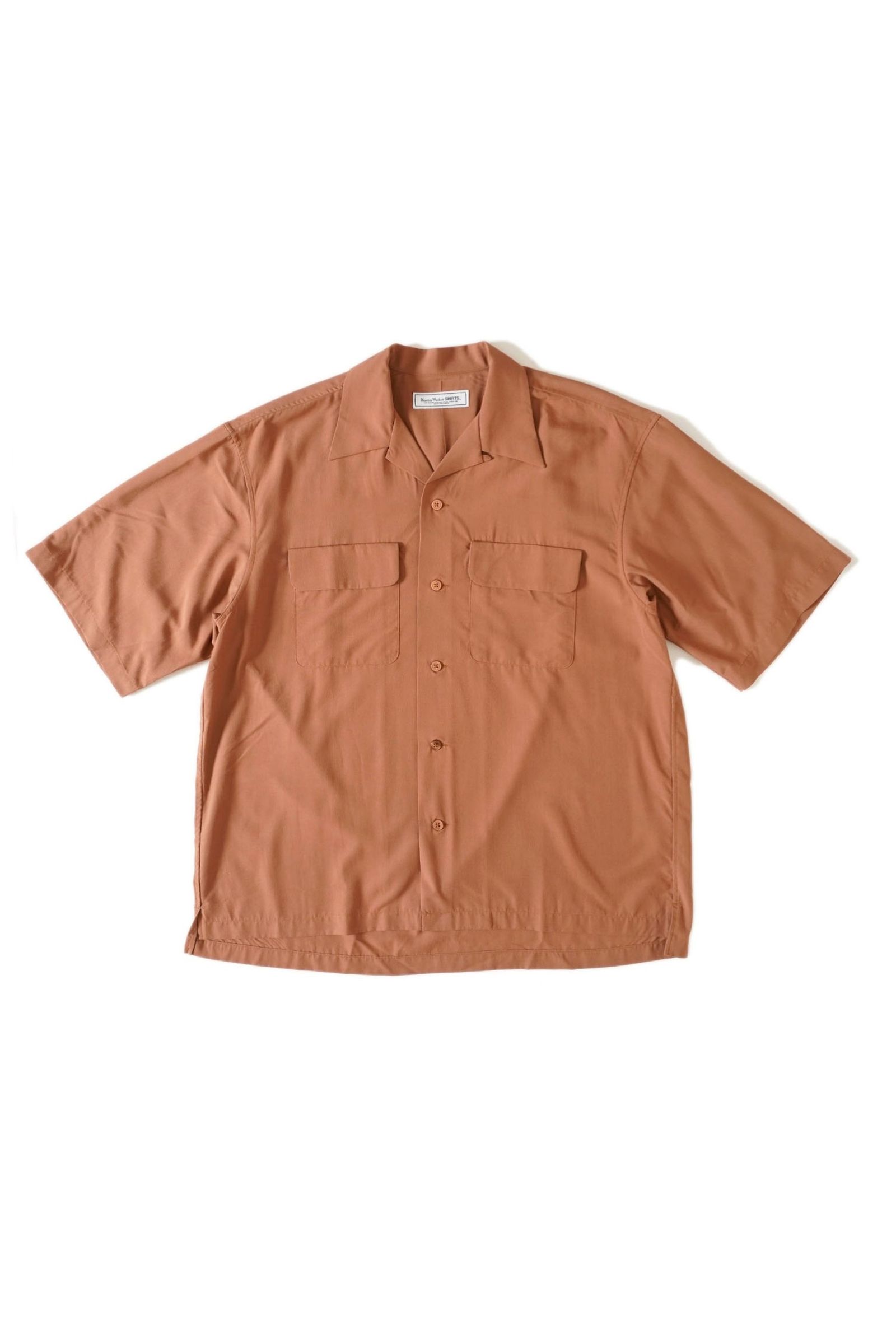 OPEN COLLOR S/S SHIRTS | BROWN | シャツ