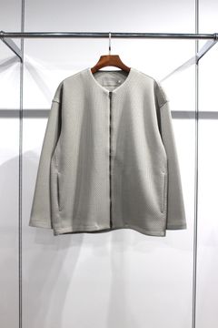 HONEYCOMB KNIT ZIP-UP CARDIGAN | LIME BEIGE | カーディガン