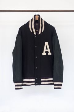 [ラスト1点] SIDE SLIT VARSITY JACKET/BLACK