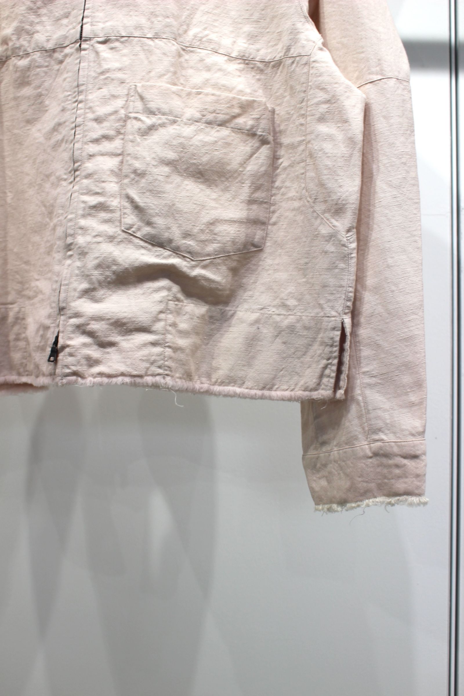 W/L SHORT ZIPUP SHIRT | PINKBEIGE | ジップアップシャツ