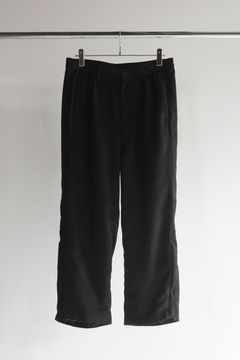 VEGAN LEATHER SIDE LINE PANTS | BLACK | ラインパンツ