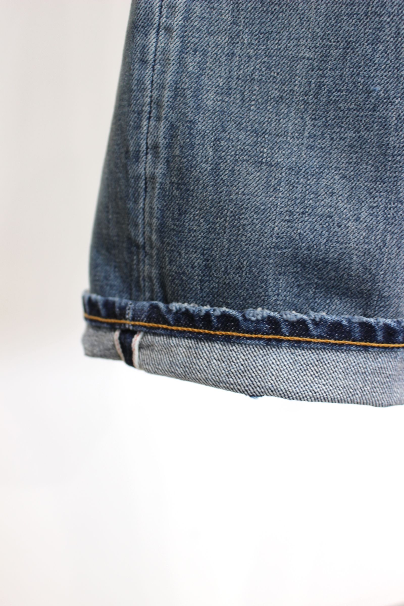 CRASH SELVEDGE DENIM STRAIGHT 5P PANTS/INDIGO