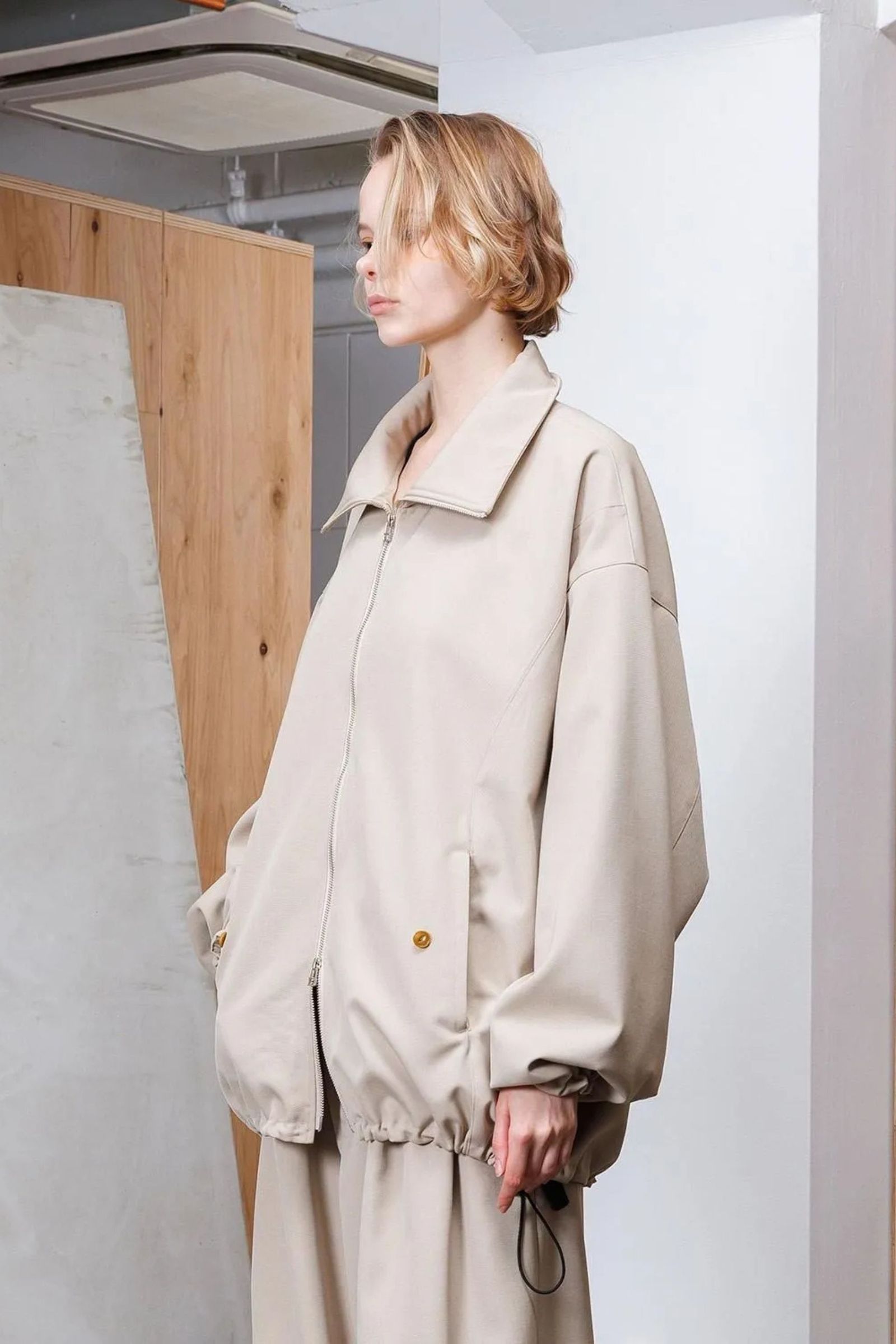 BISHU OLD WOOL GABARDINE Zip Blouson | BEIGE | アウター