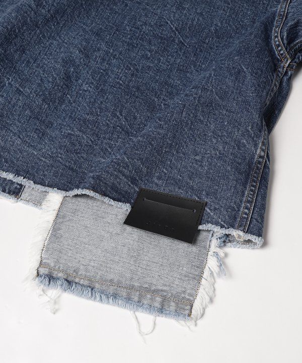 CUT OFF DENIM JACKET/INDIGO