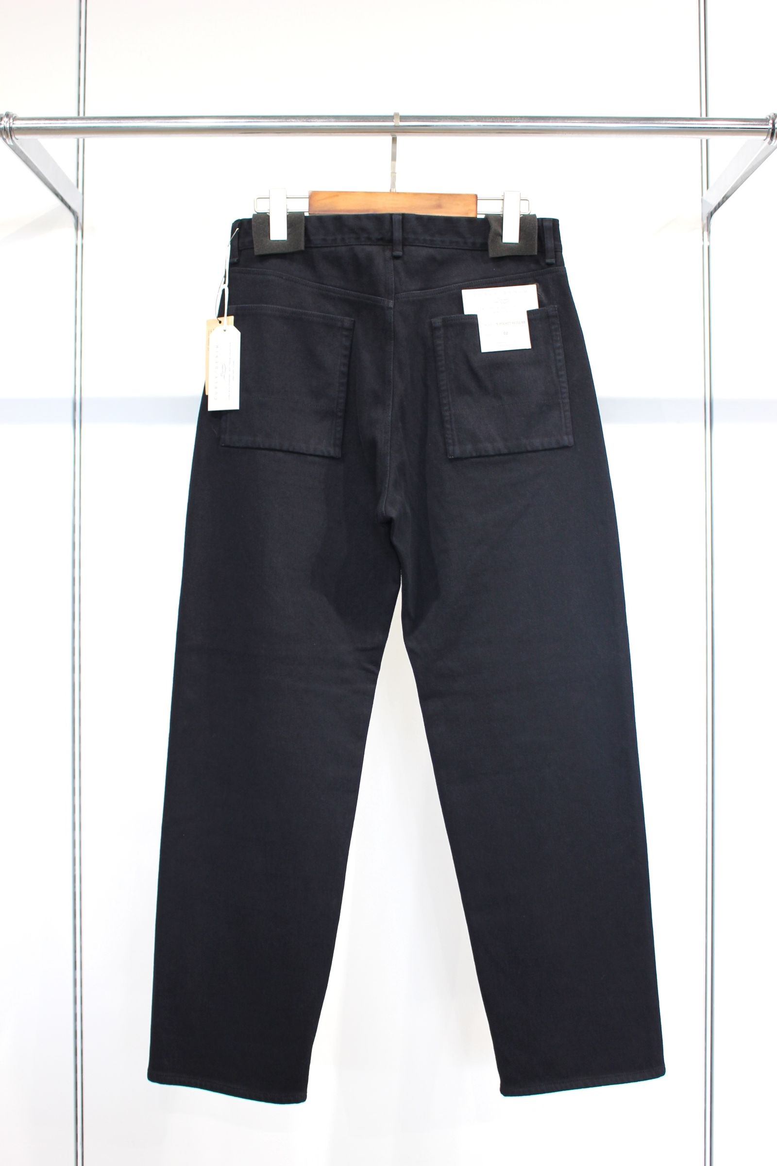 DENIM 5-POCKET PANTS REGULAR -overdyed- | BLACK | ニットデニム