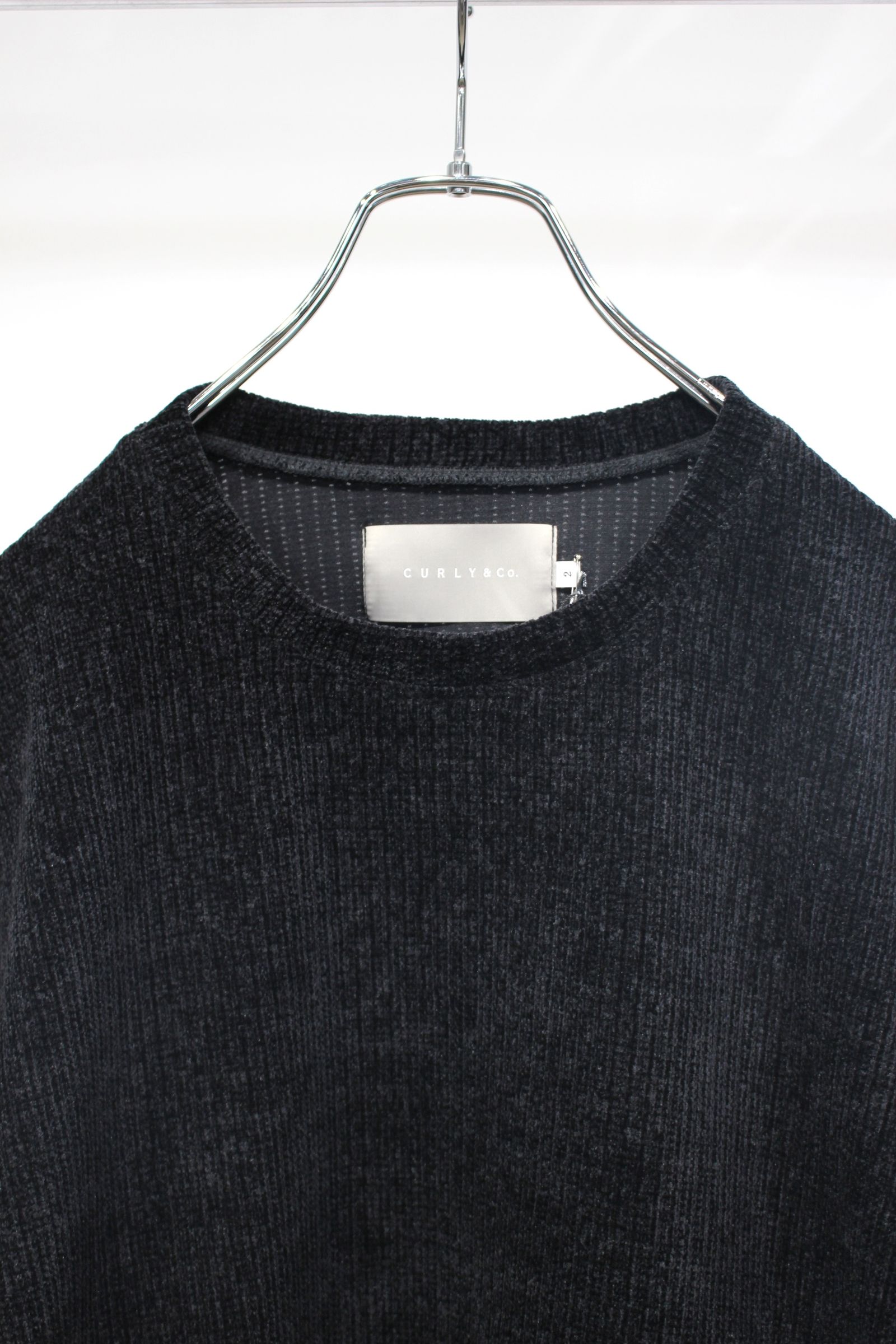 MOLLE YARN STRIPE KNIT P/O CREW-NECK | BLACK | カットソー