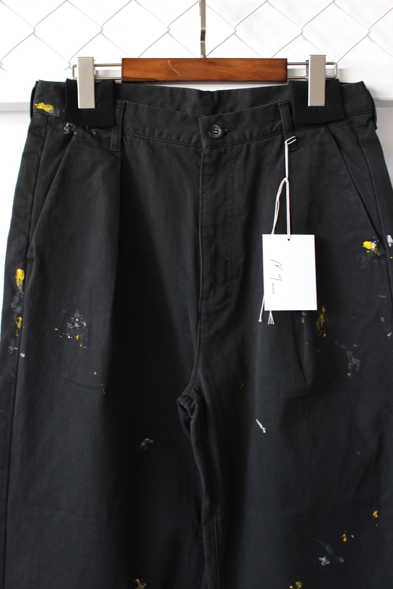 ANCELLM アンセルム PAINT CHINO TROUSERS 黒 2-