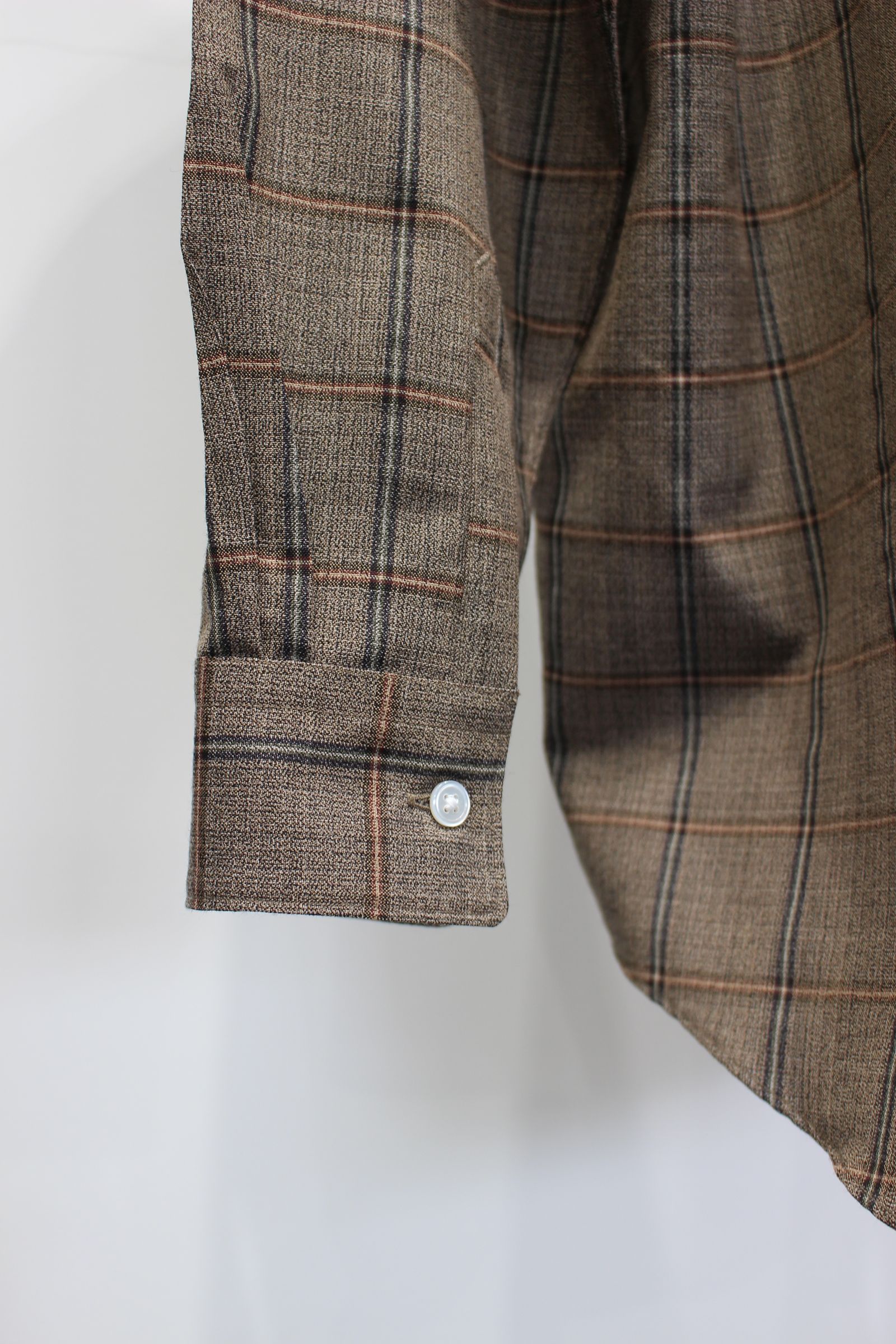 PRINCE OF WALES WOOL CHECK L/S REGULAR SHIRTS | BITTER COFFEE CHECK | チェックシャツ