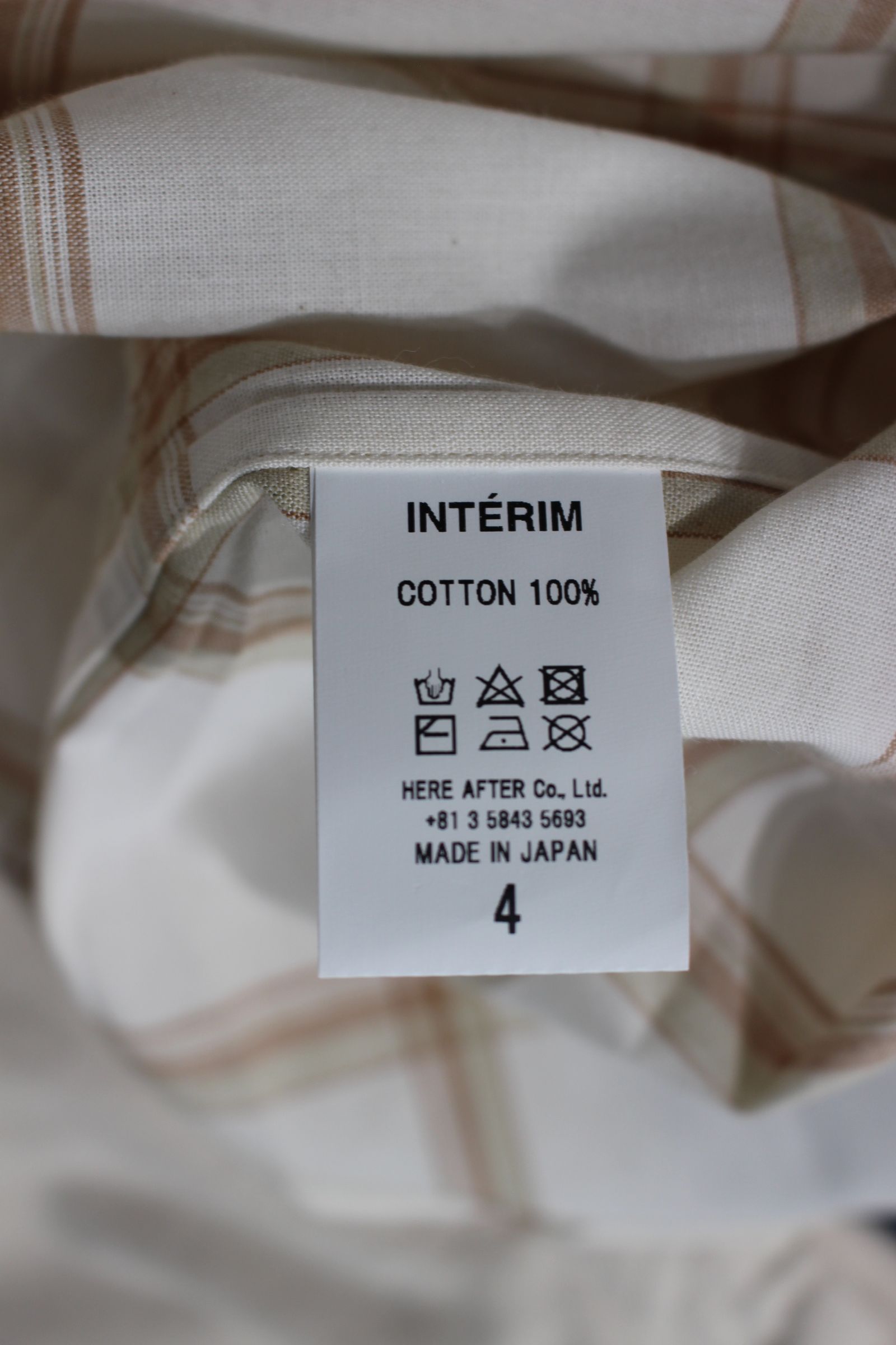 INTERIM - HYPER BIG ORGANIC CHECK GATHER SHIRT/チェックシャツ