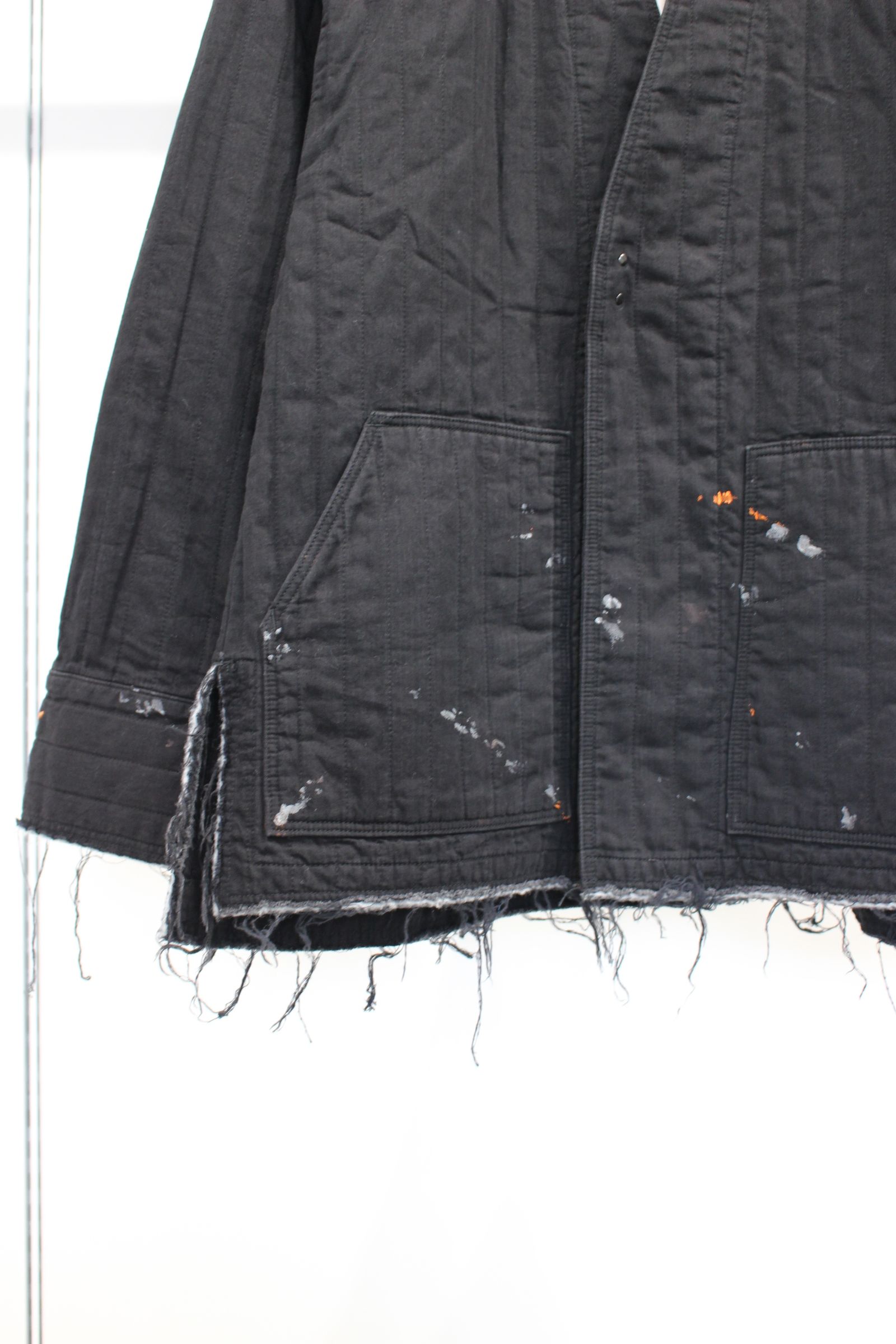 ANCELLM - PADDED QUILTING COLLARLESS JACKET/BLACK | NapsNote