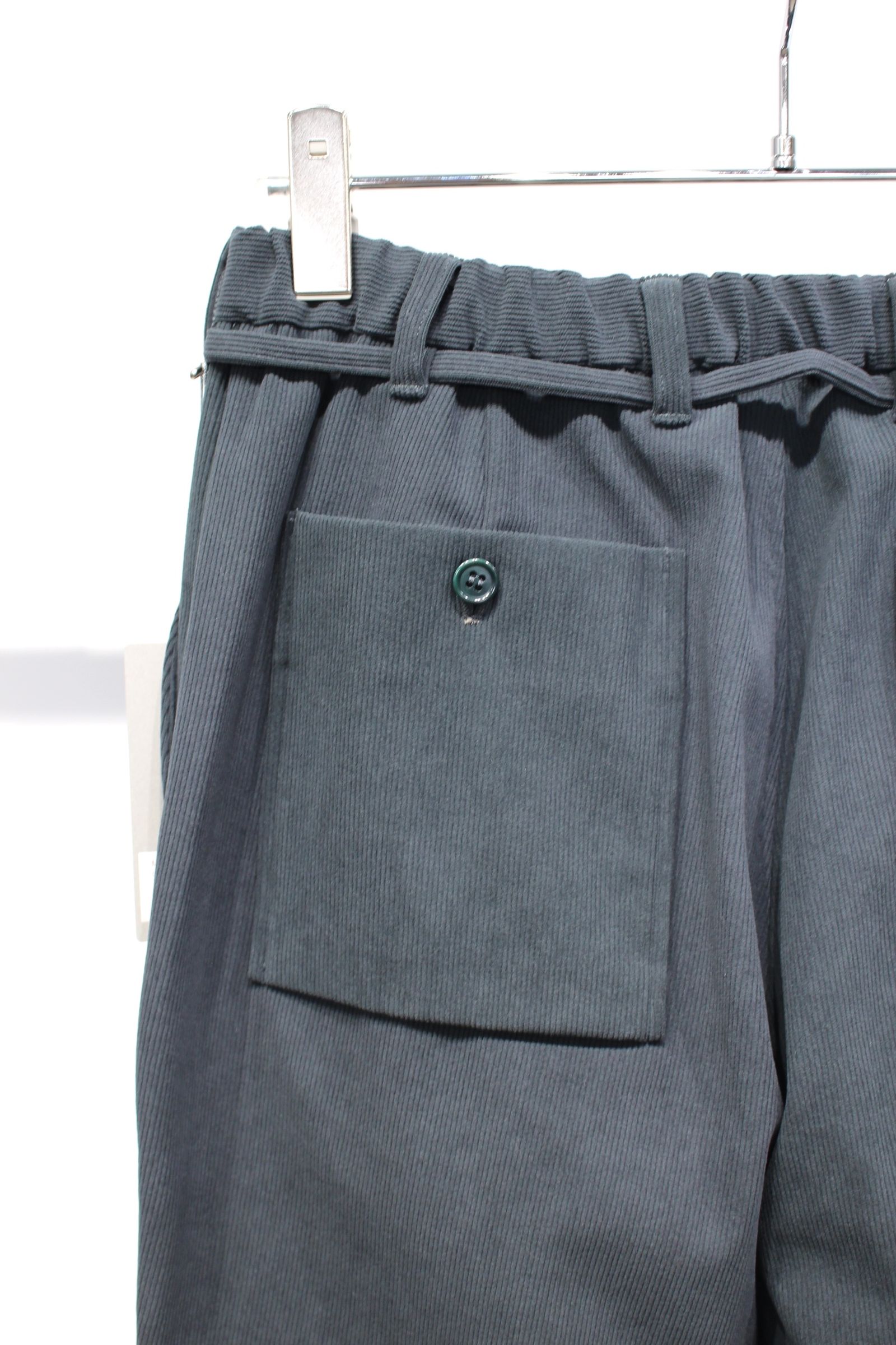 TRICOT CORDUROY PANTS | CADET BLUE | ポリエステルコーデュロイ