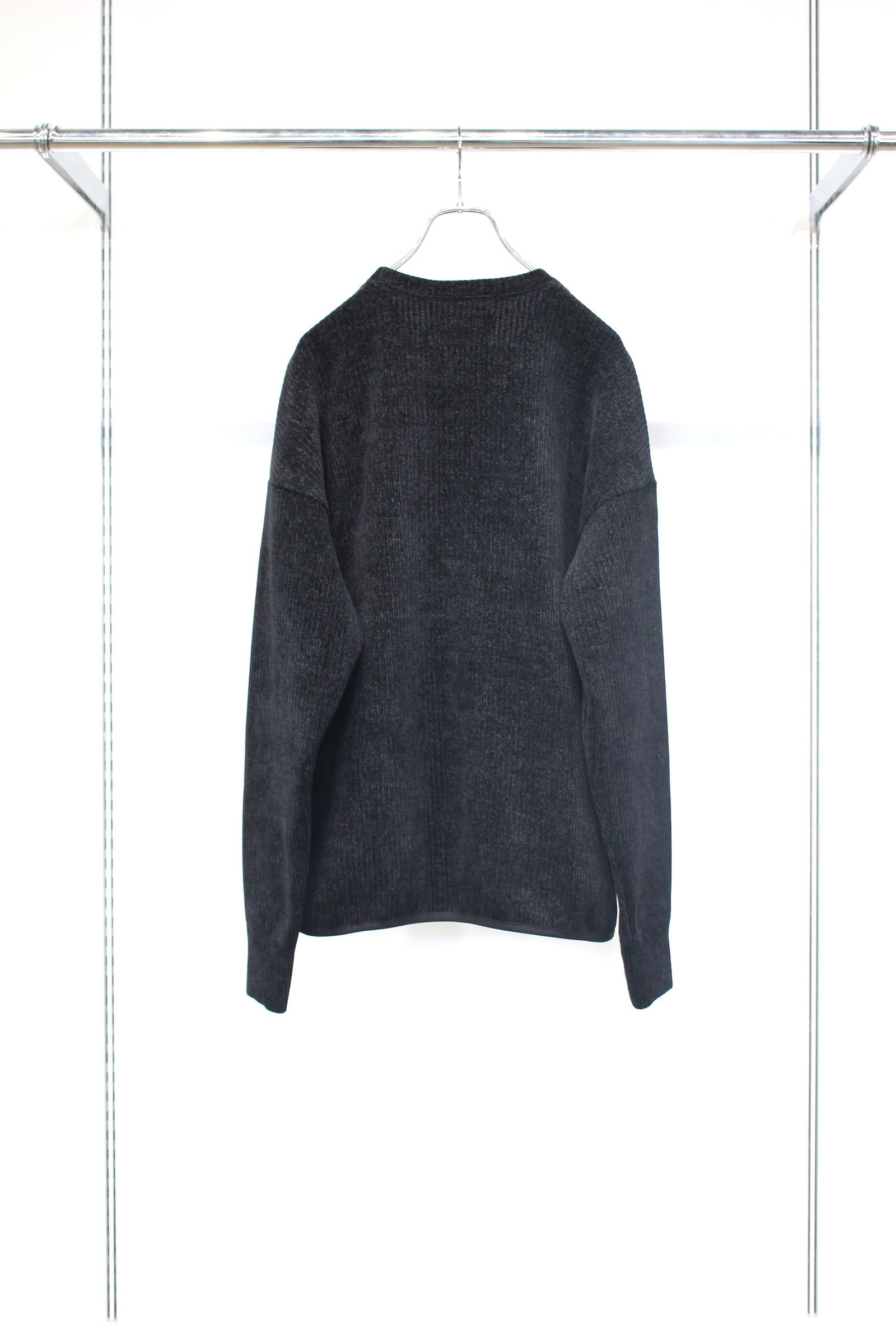 MOLLE YARN STRIPE KNIT P/O CREW-NECK | BLACK | カットソー