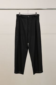 BELTED WOOL SLACKS | BLACK | スラックス