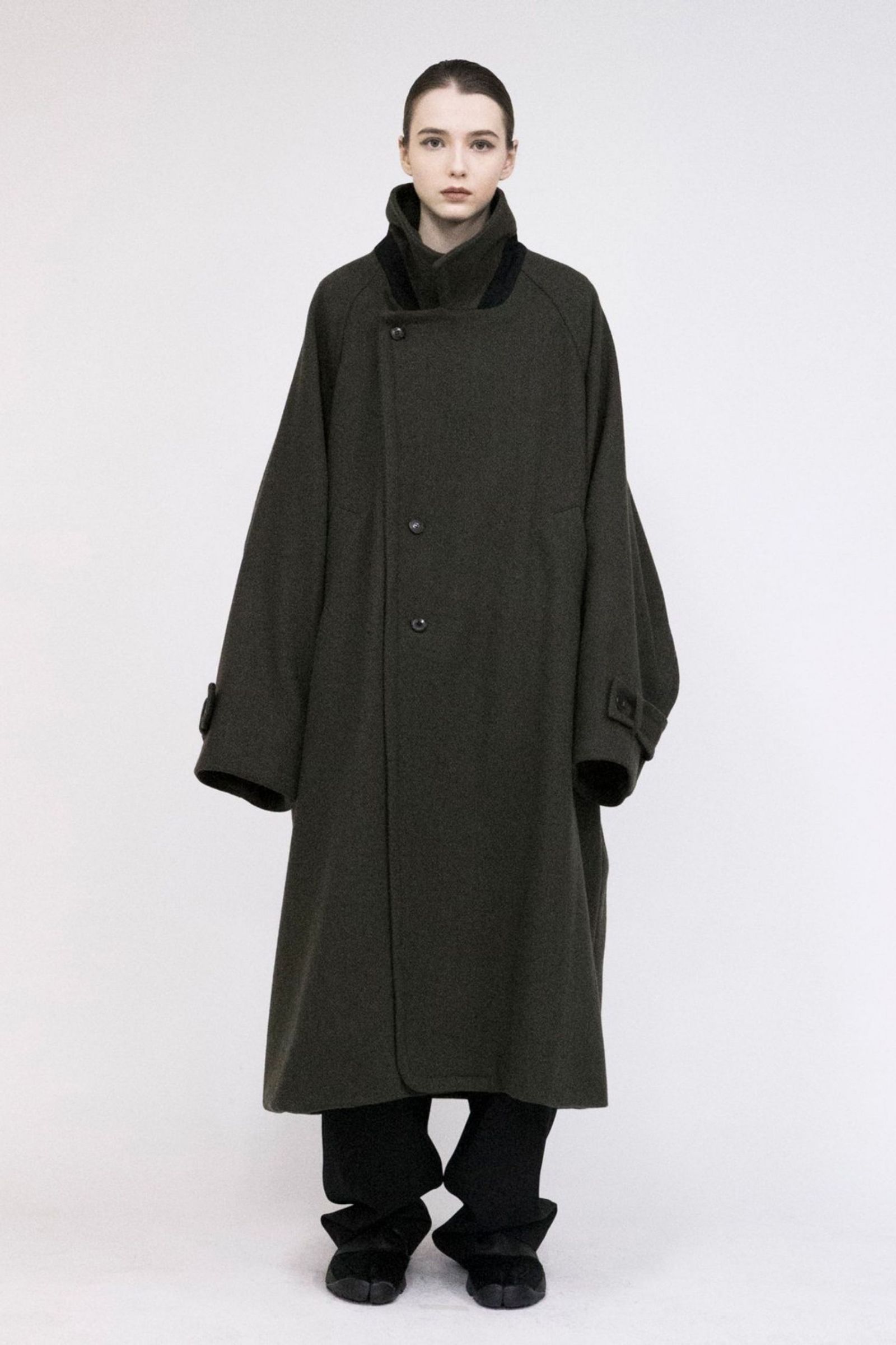 VOAAOV Yabure Oile Wool Long Coat-