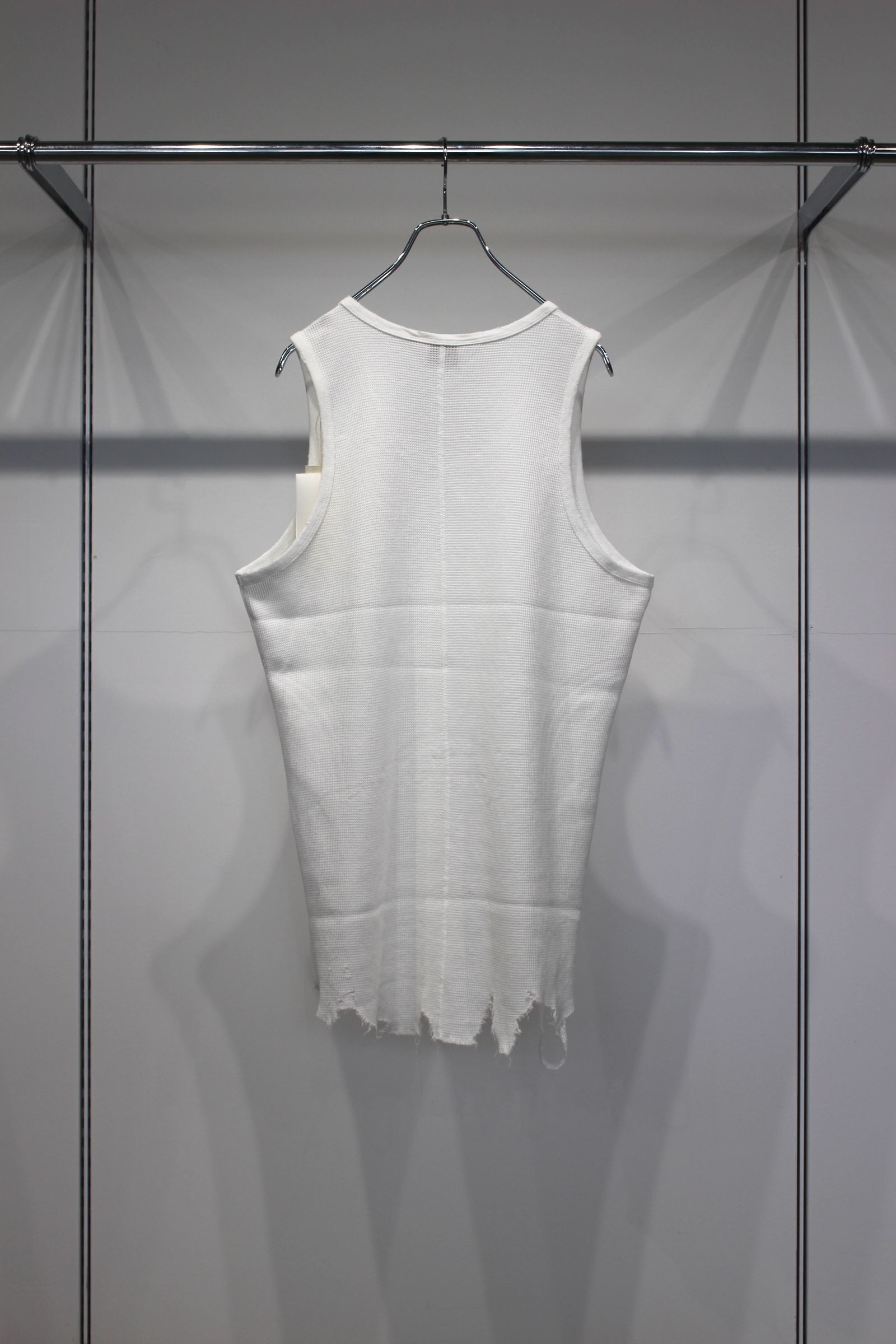 DAMAGE WAFFLE TANK | WHITE | タンクトップ