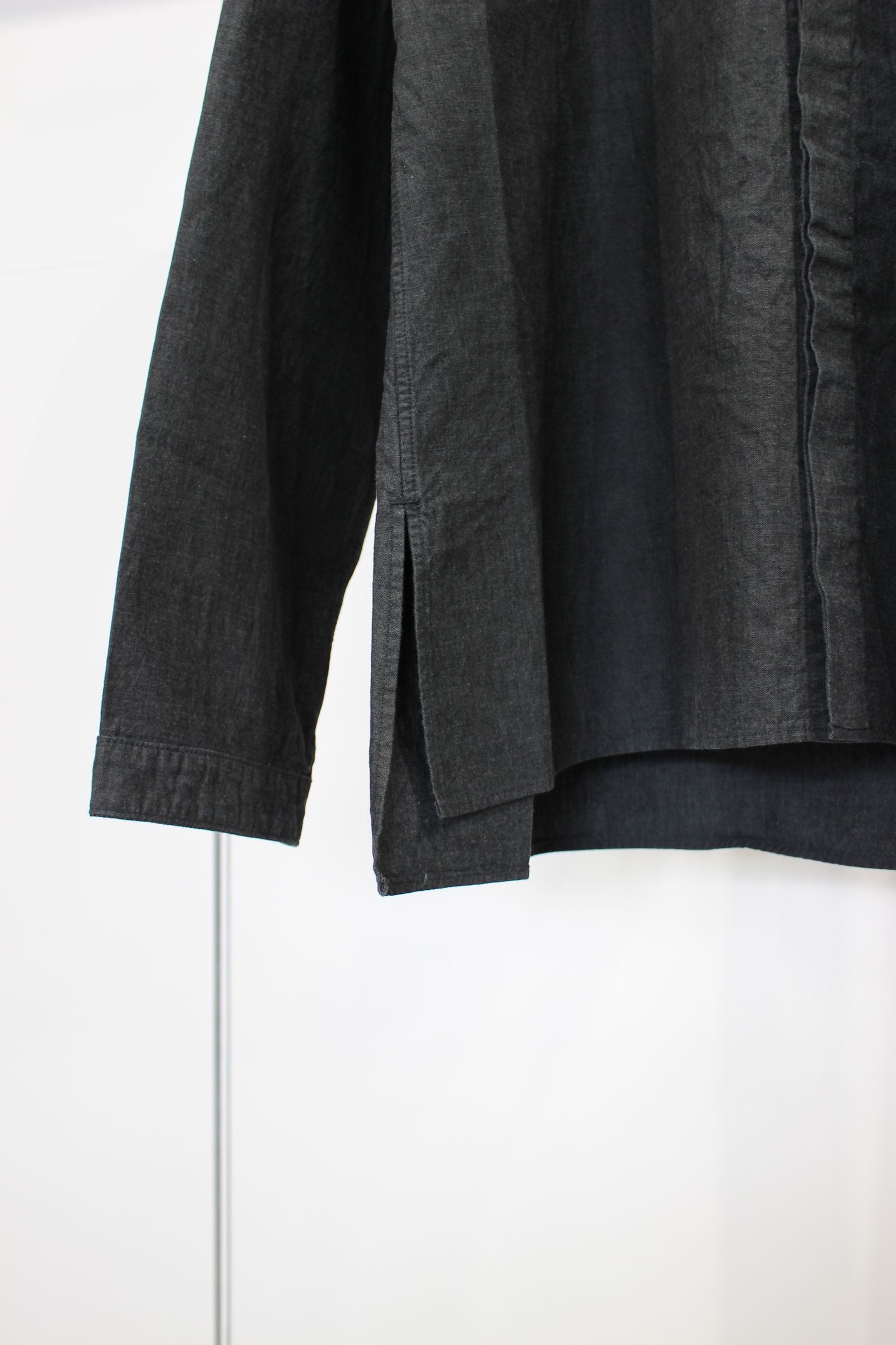CHANBRAY DRESS LS SHIRT/BLACK