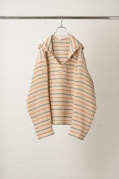 CUT BORDER HOODIE | BEIGE | フーディー