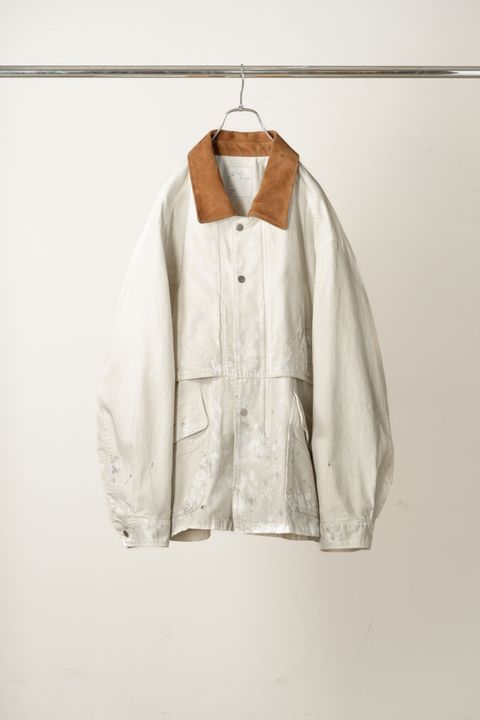 AGING DENIM HALF JACKET | G.WHITE | デニムハーフジャケット