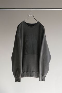 DYED DAMEGE FLOWER PT SWEAT SHIRT/BLACK