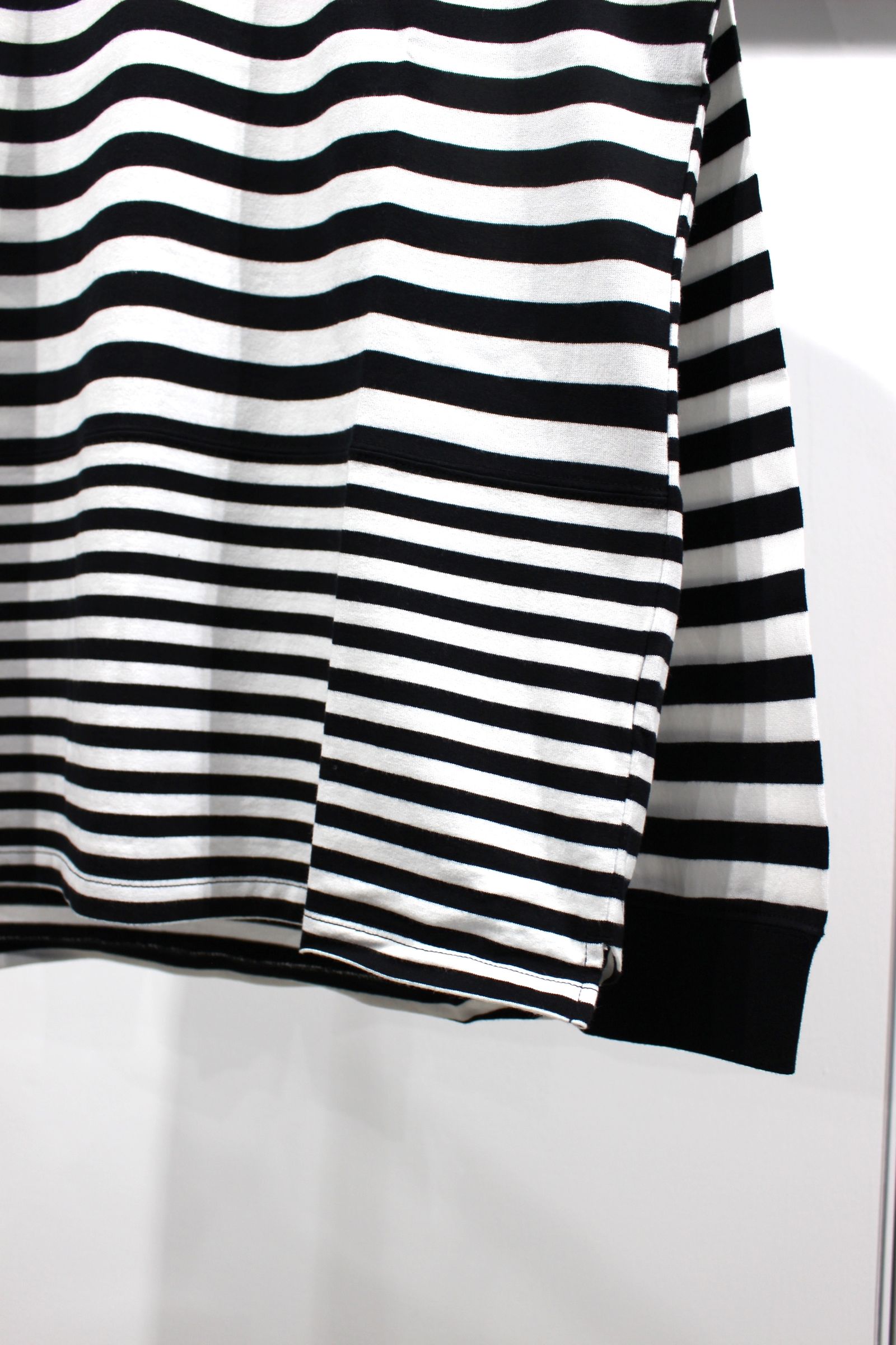 DOUBLE BORDER L/S TEE/BLACK-WHITE