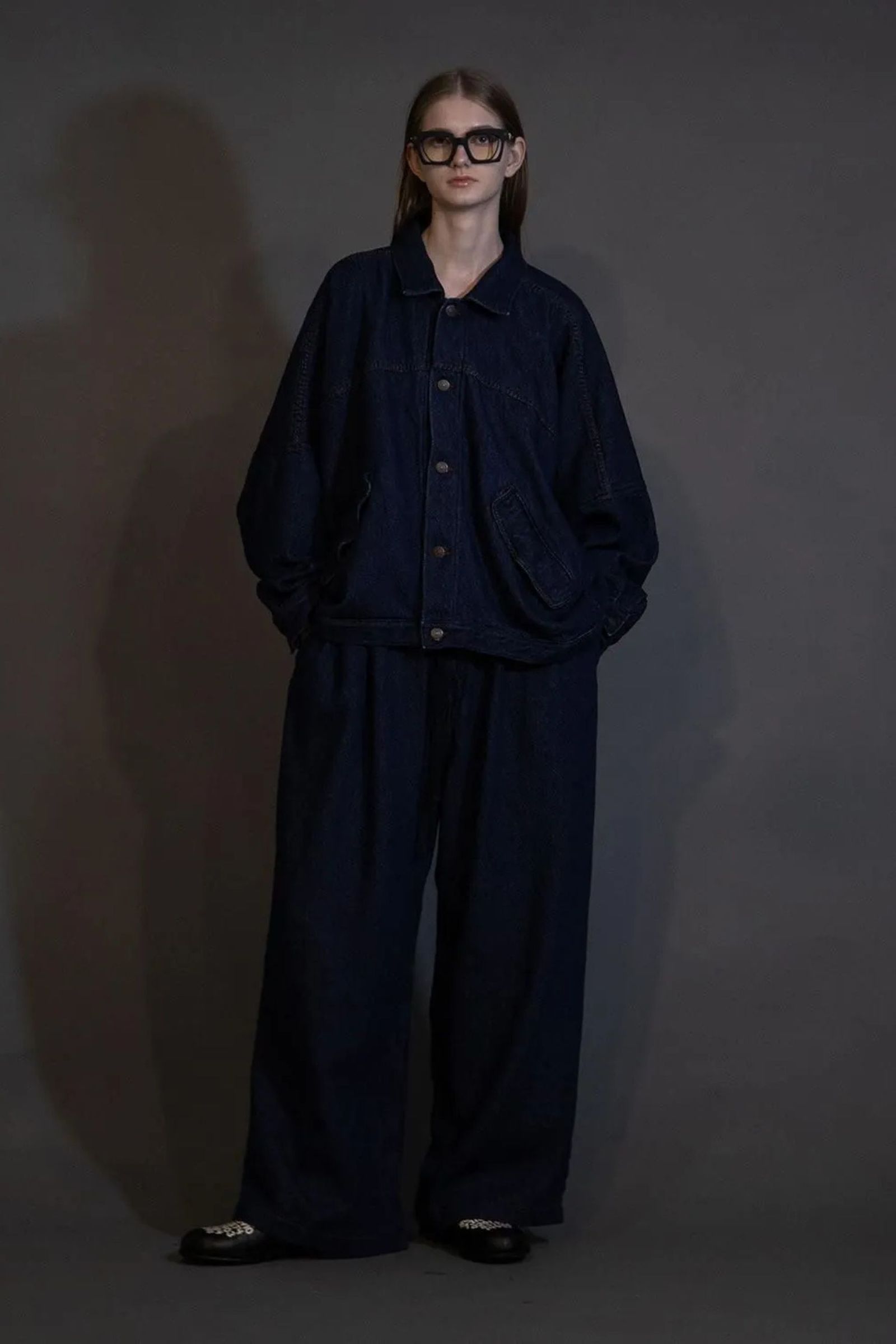 SOFT DENIM WIDE JACKET | BLACK | ソフトデニムジャケット